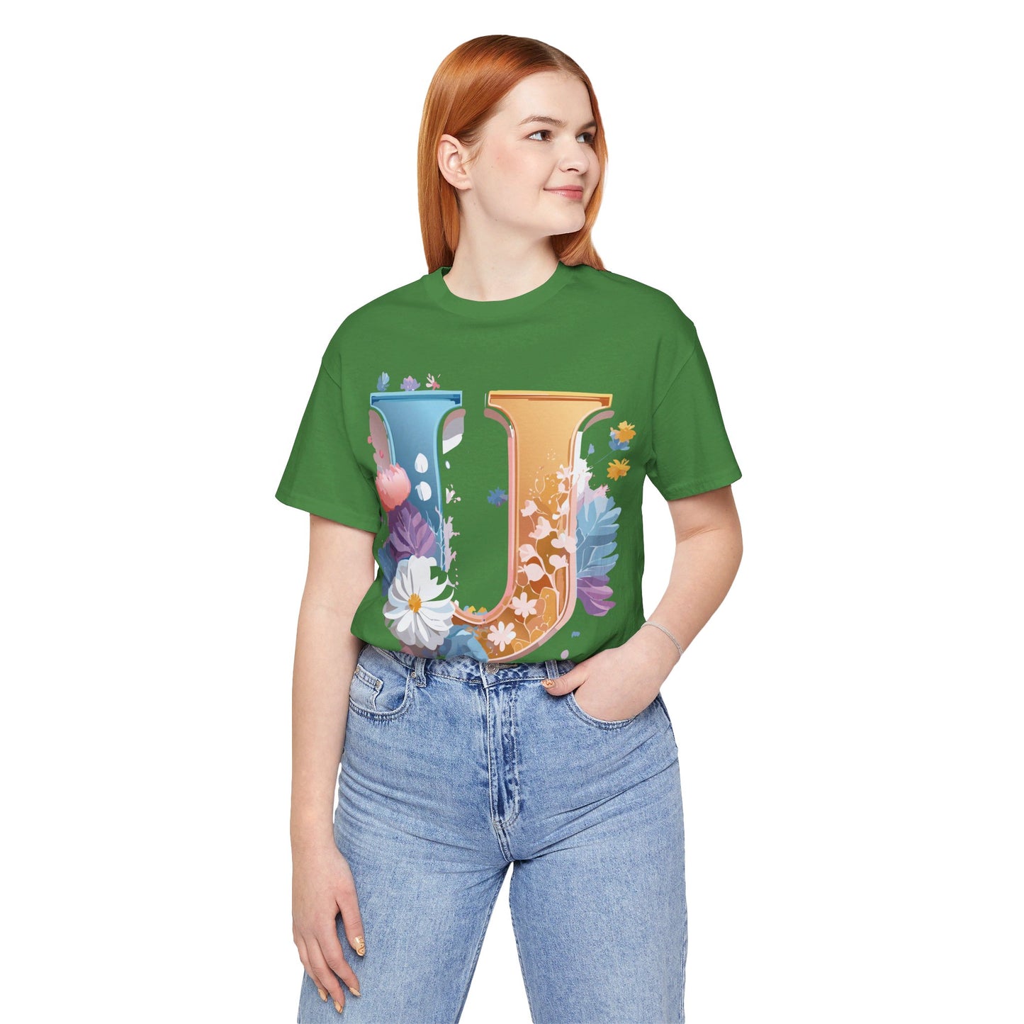 Natural Cotton Tee Shirt - Letters Collection - U Printify