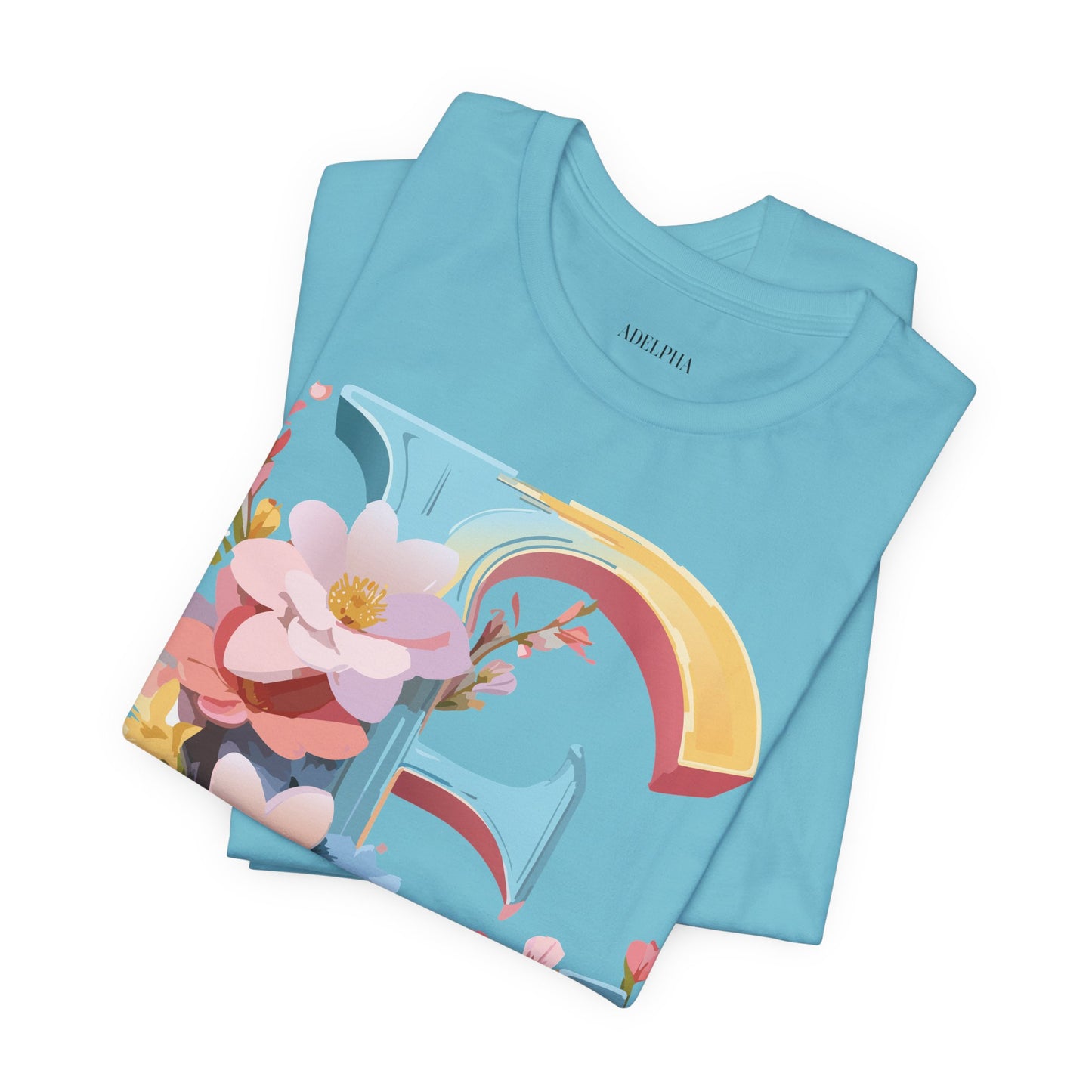 Natural Cotton Tee Shirt - Letters Collection - E Printify