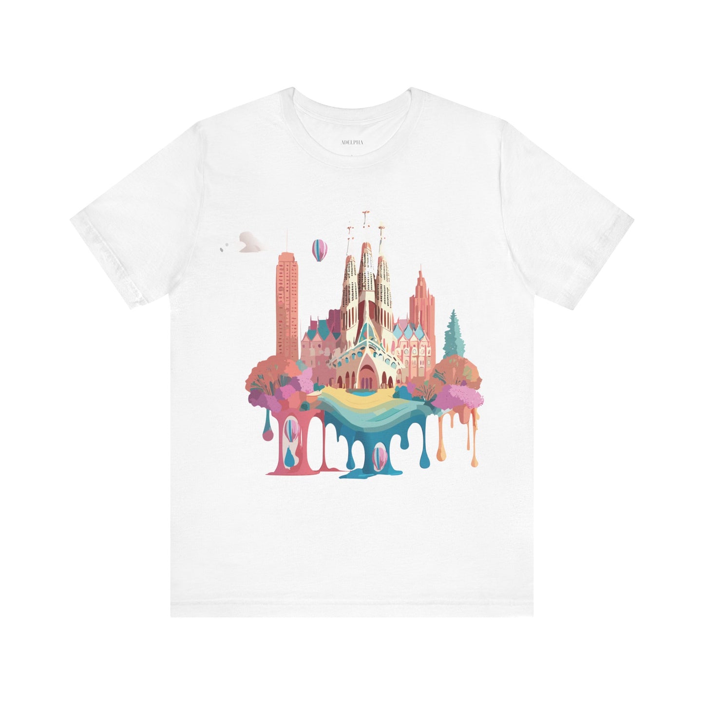 Natural Cotton Tee Shirt - Beautiful Places Collection - Barcelona Printify