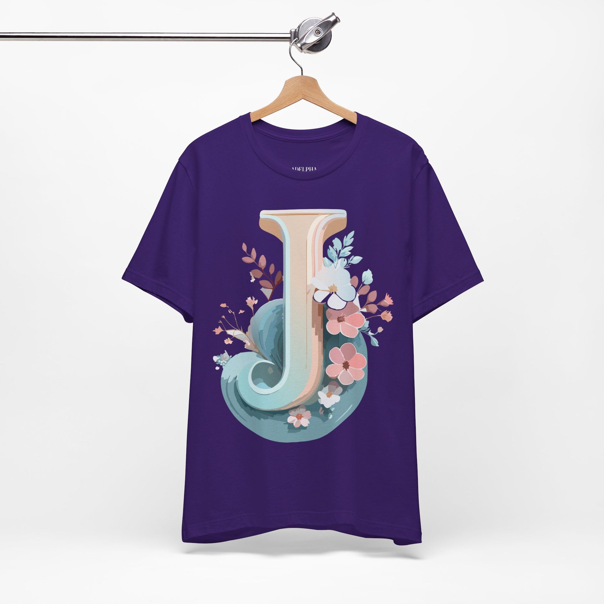 Natural Cotton Tee Shirt - Letters Collection - J Printify