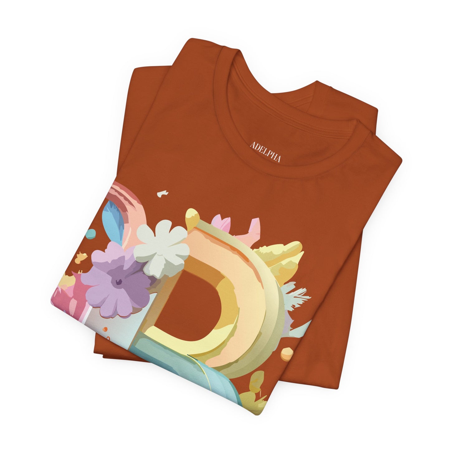Natural Cotton Tee Shirt - Letters Collection - B Printify