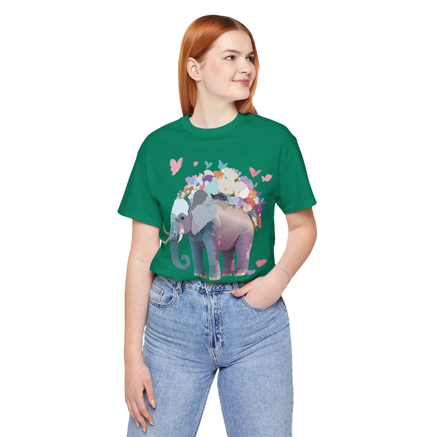 Natural Cotton Tee Shirt with Elephant Printify