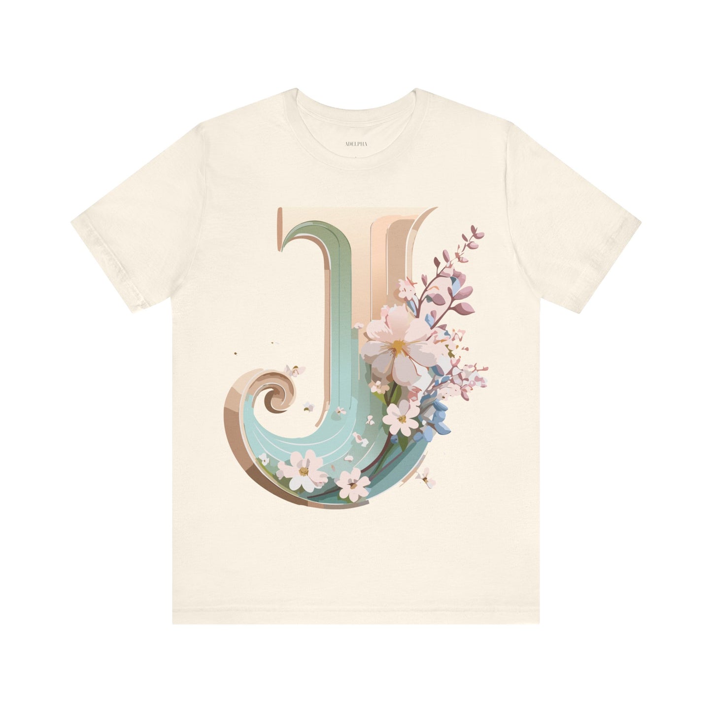 Natural Cotton Tee Shirt - Letters Collection - J Printify