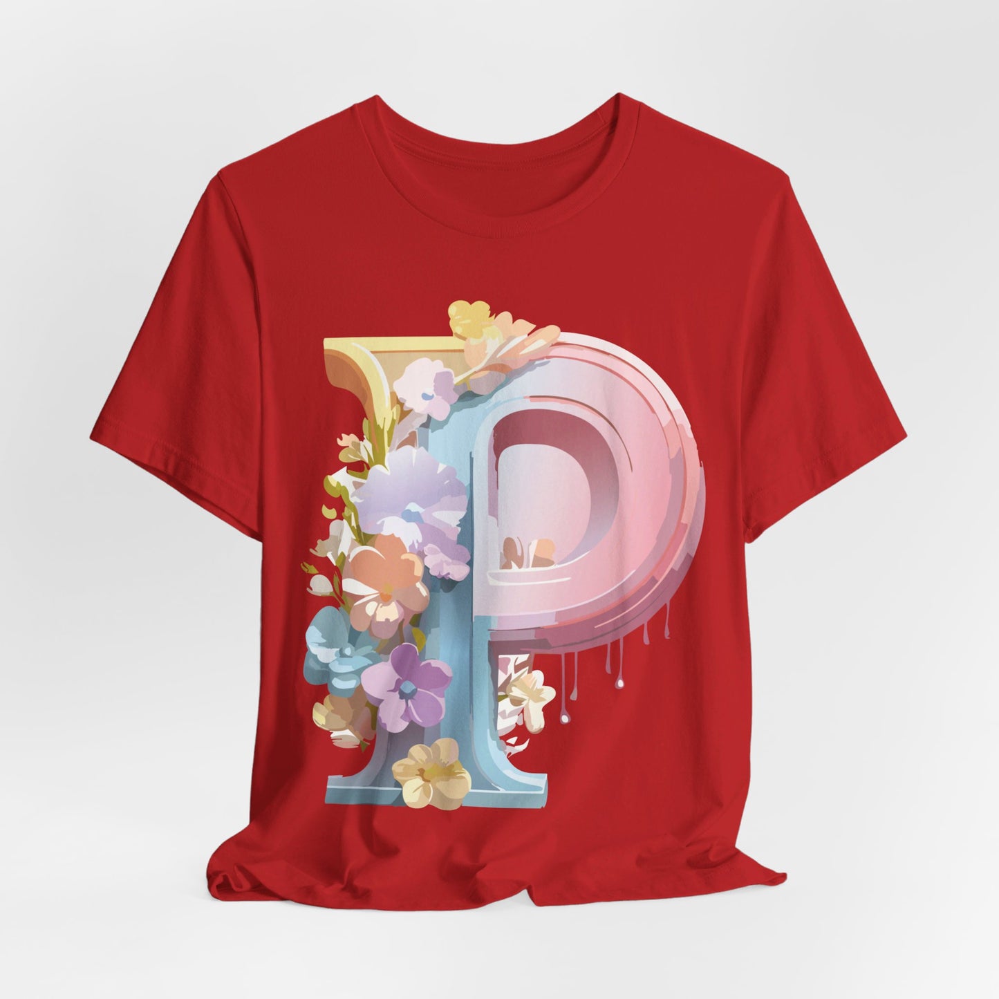 Natural Cotton Tee Shirt - Letters Collection - P Printify