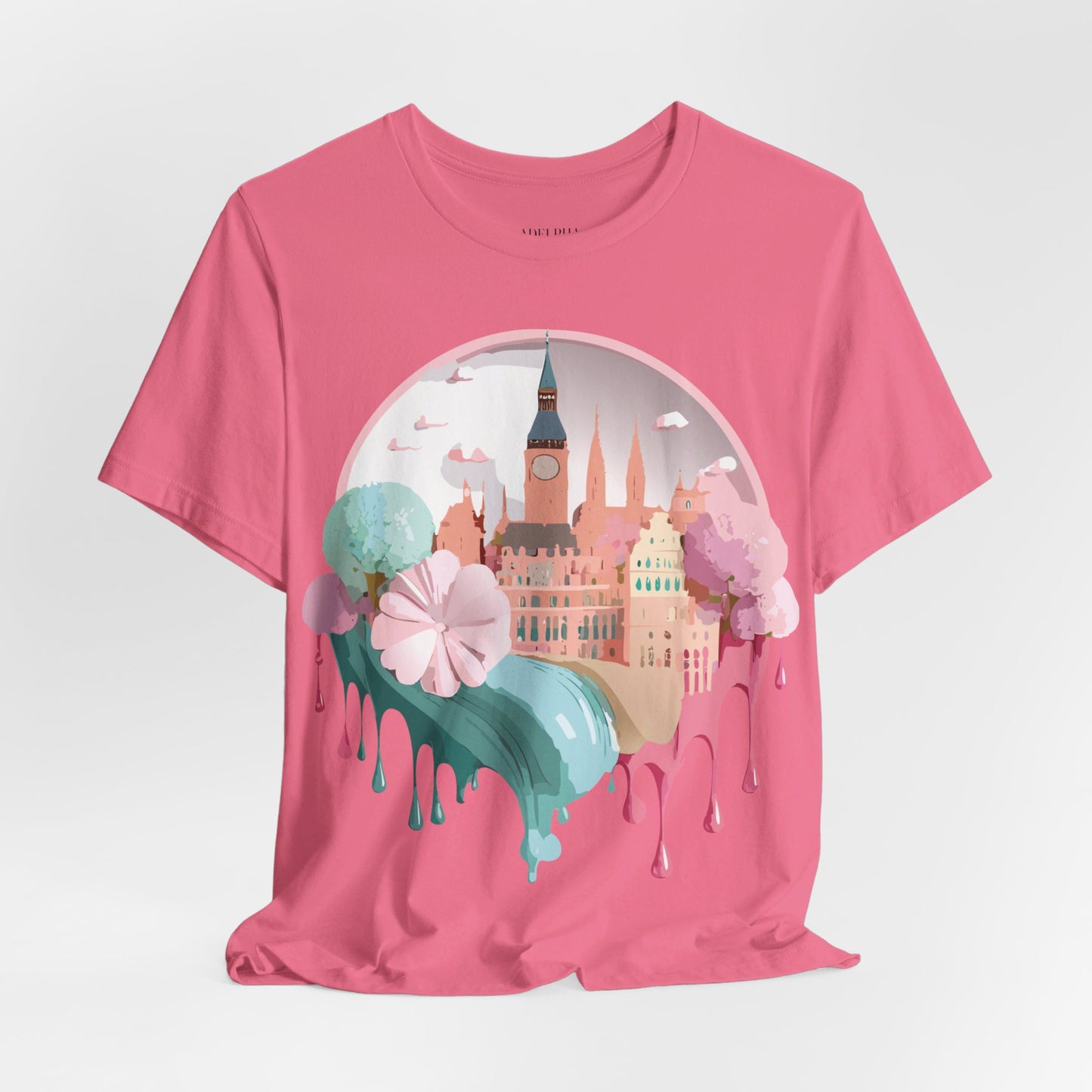 Natural Cotton Tee Shirt - Beautiful Places Collection - Prague Printify