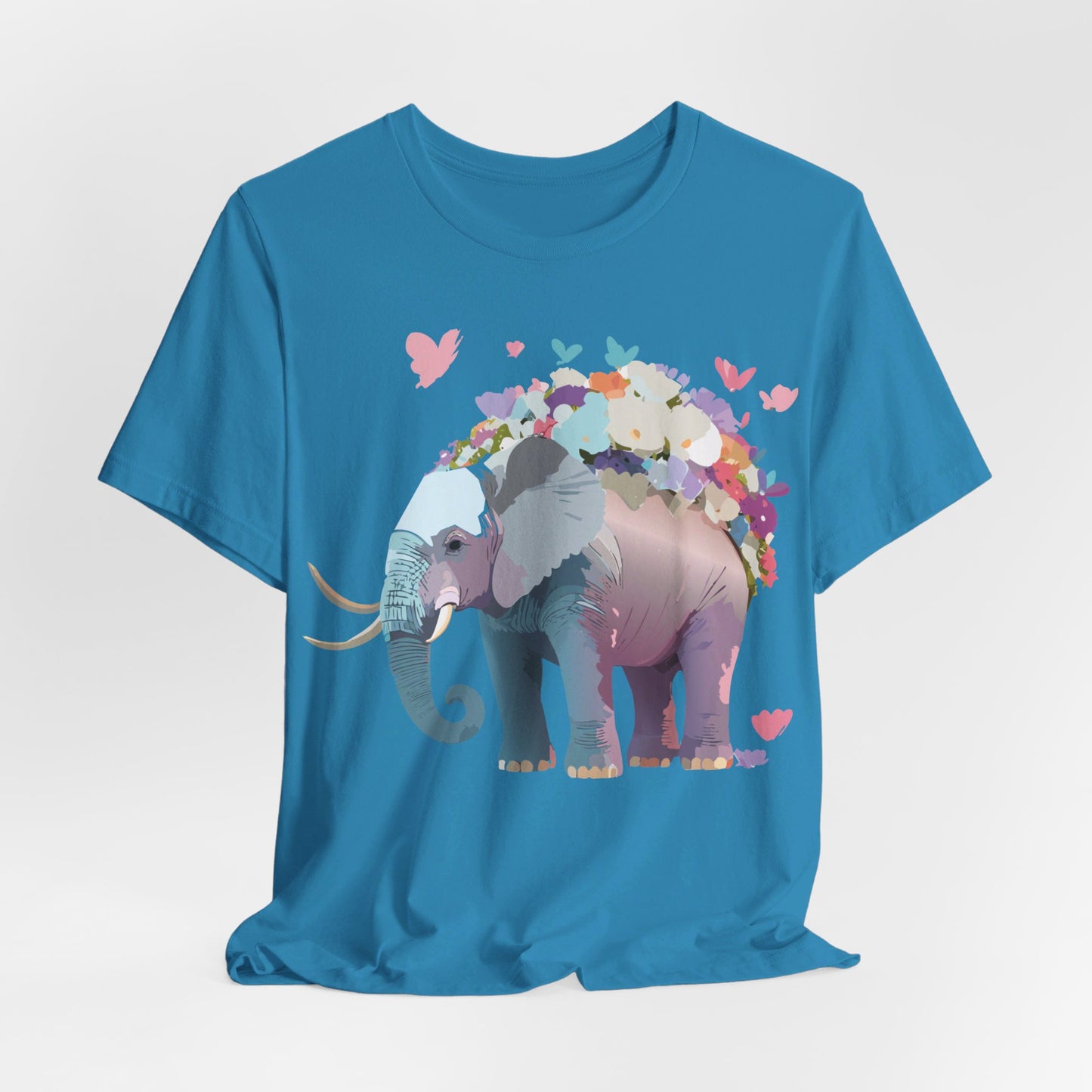 Natural Cotton Tee Shirt with Elephant Printify