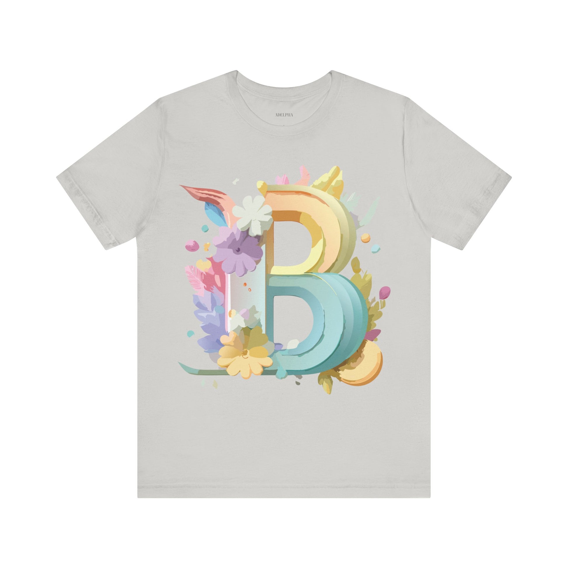 Natural Cotton Tee Shirt - Letters Collection - B Printify