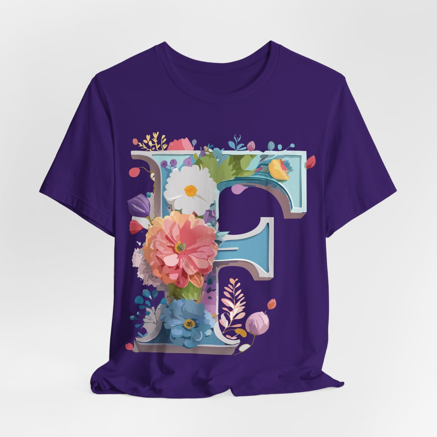 Natural Cotton Tee Shirt - Letters Collection - F Printify