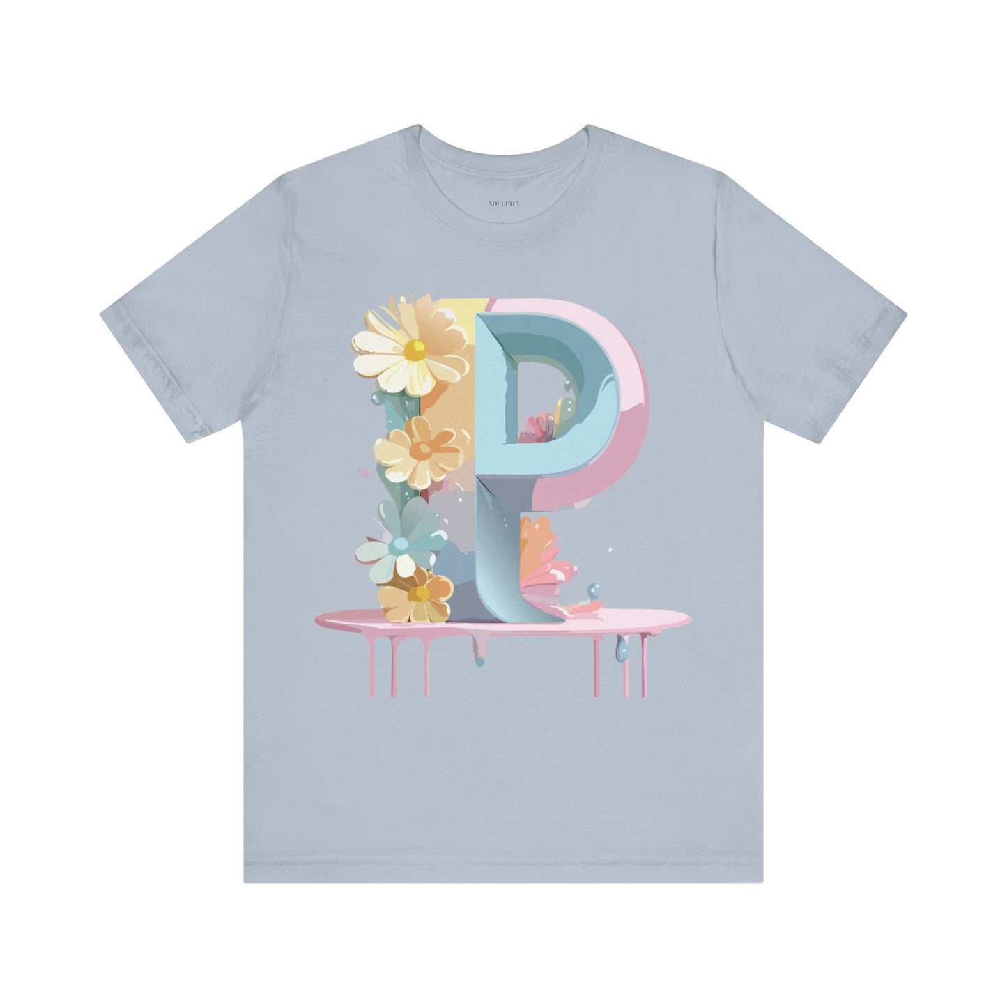 Natural Cotton Tee Shirt - Letters Collection - P Printify