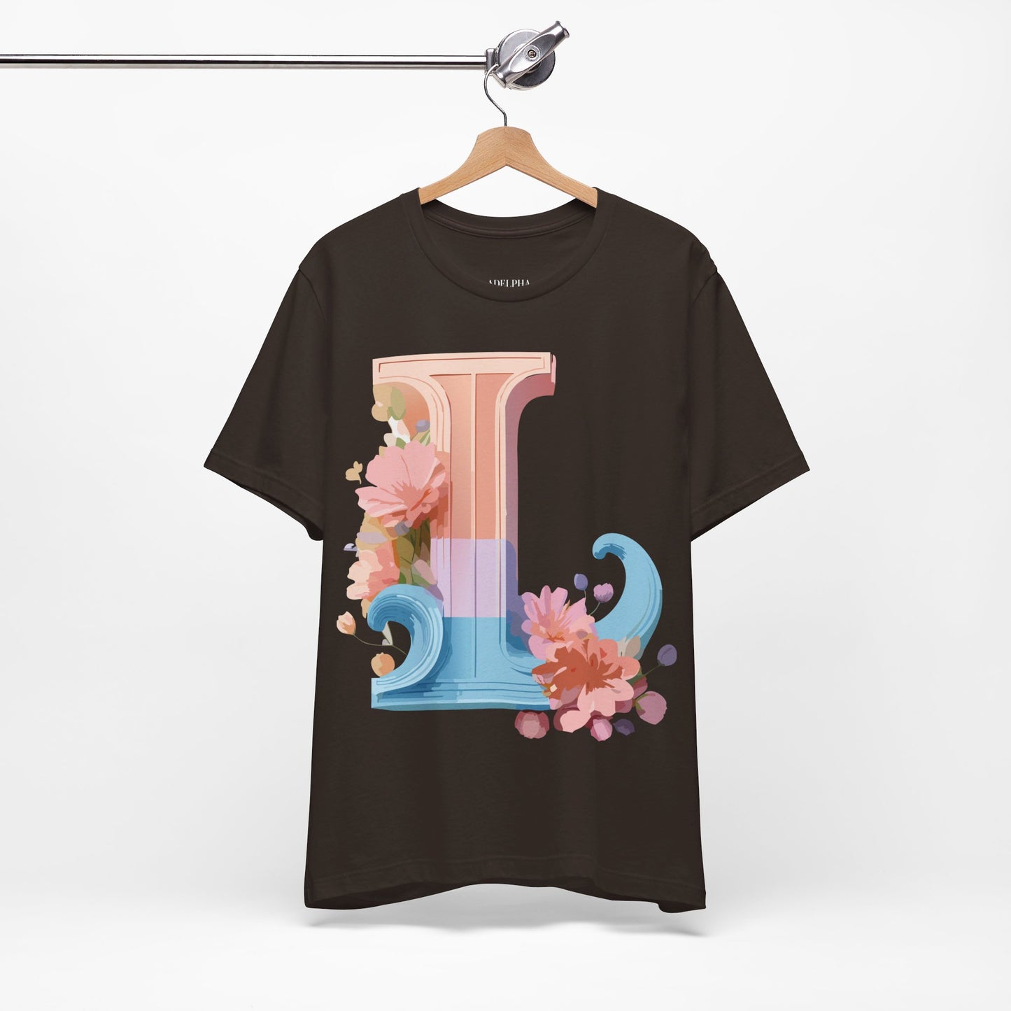 Natural Cotton Tee Shirt - Letters Collection - L Printify