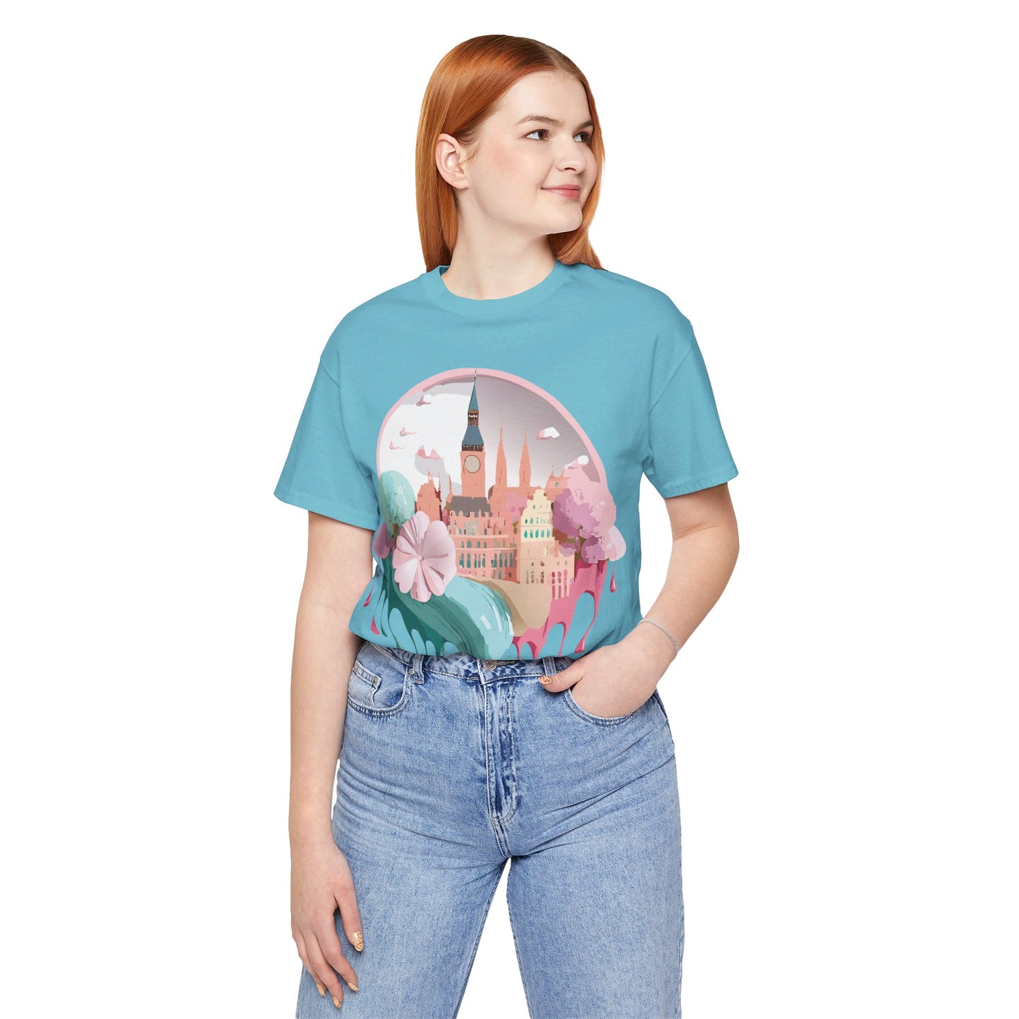 Natural Cotton Tee Shirt - Beautiful Places Collection - Prague Printify