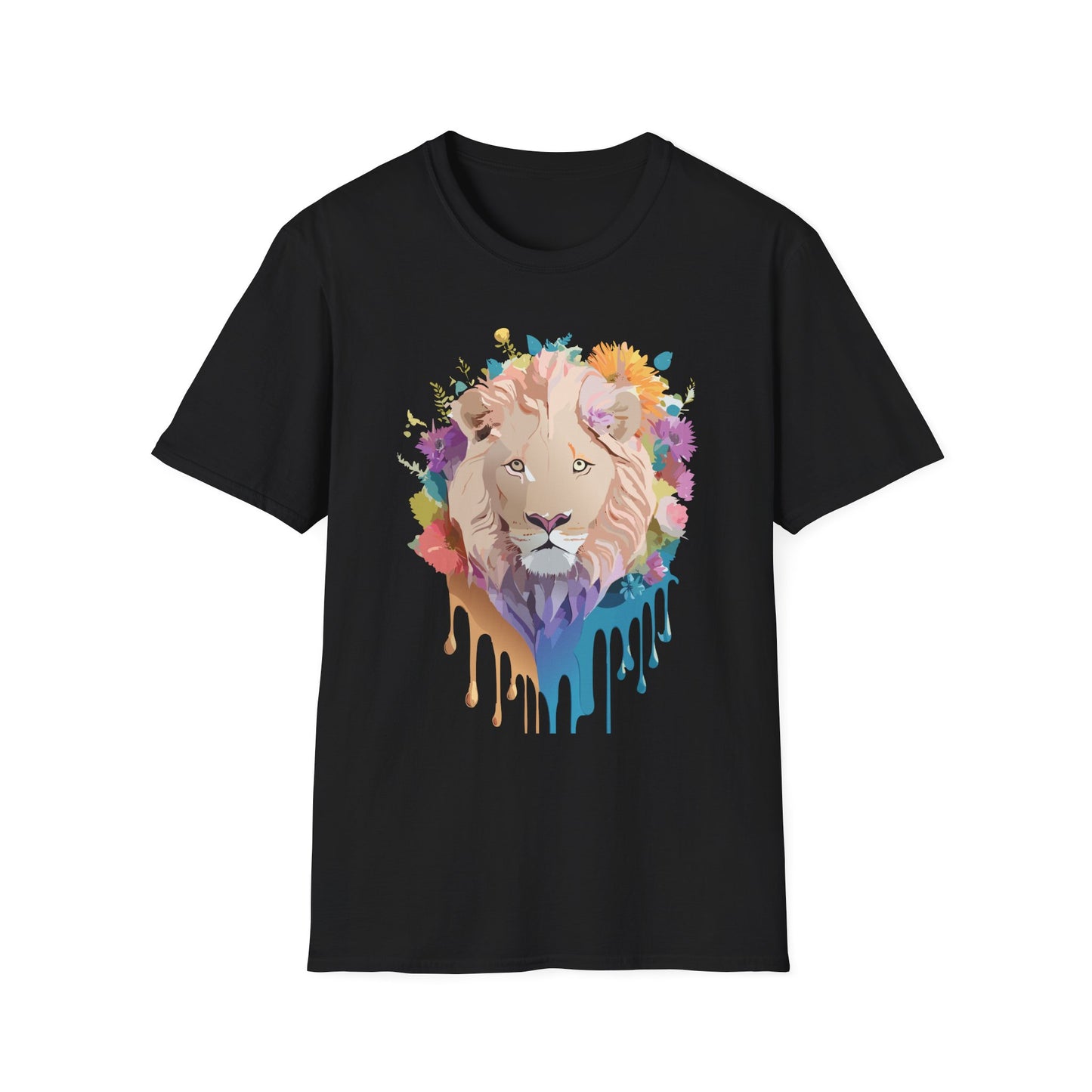 Lion Shirt, Shirt with Lion, Floral Lion Tee, Shirt with Animals