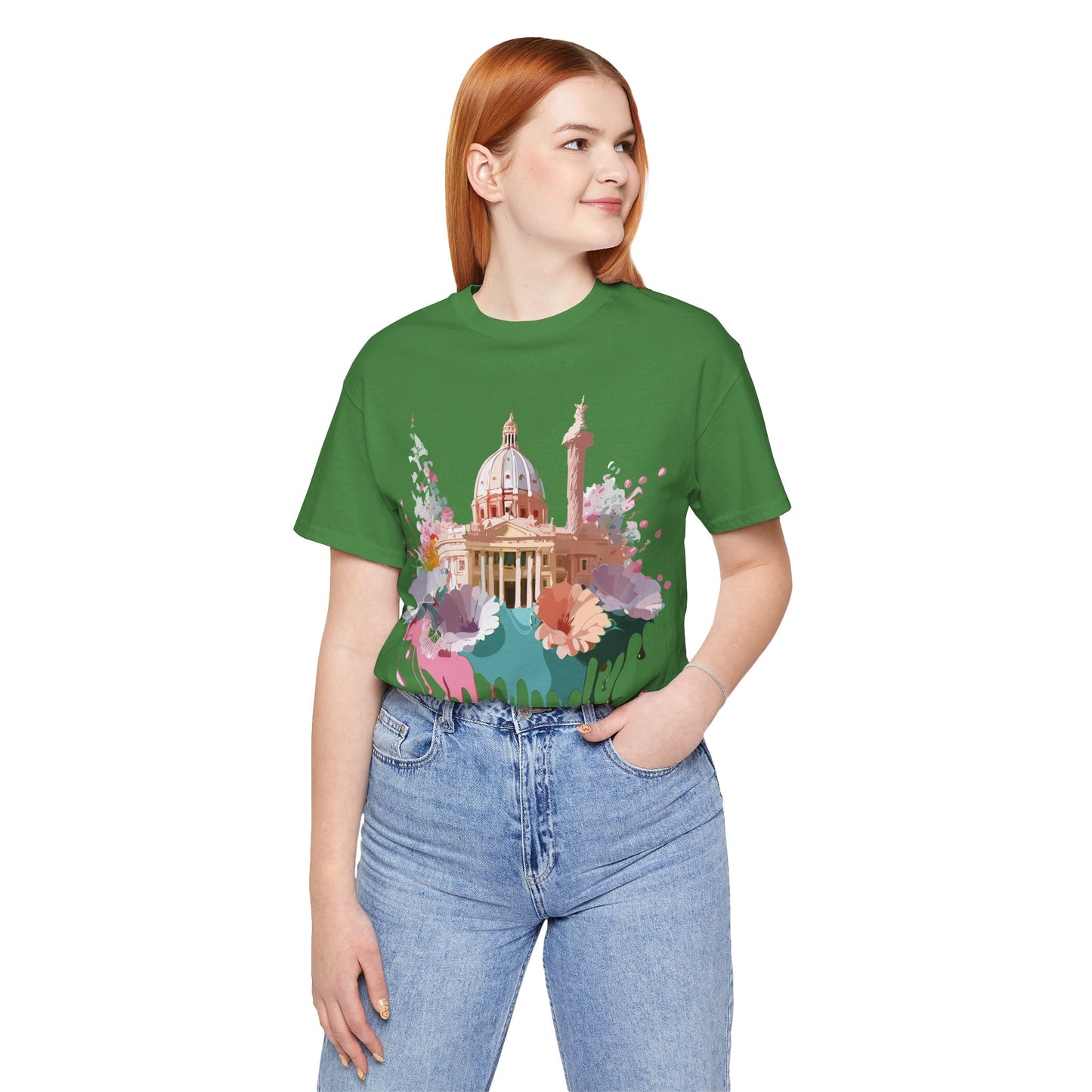 Natural Cotton Tee Shirt - Beautiful Places Collection - Rome Printify
