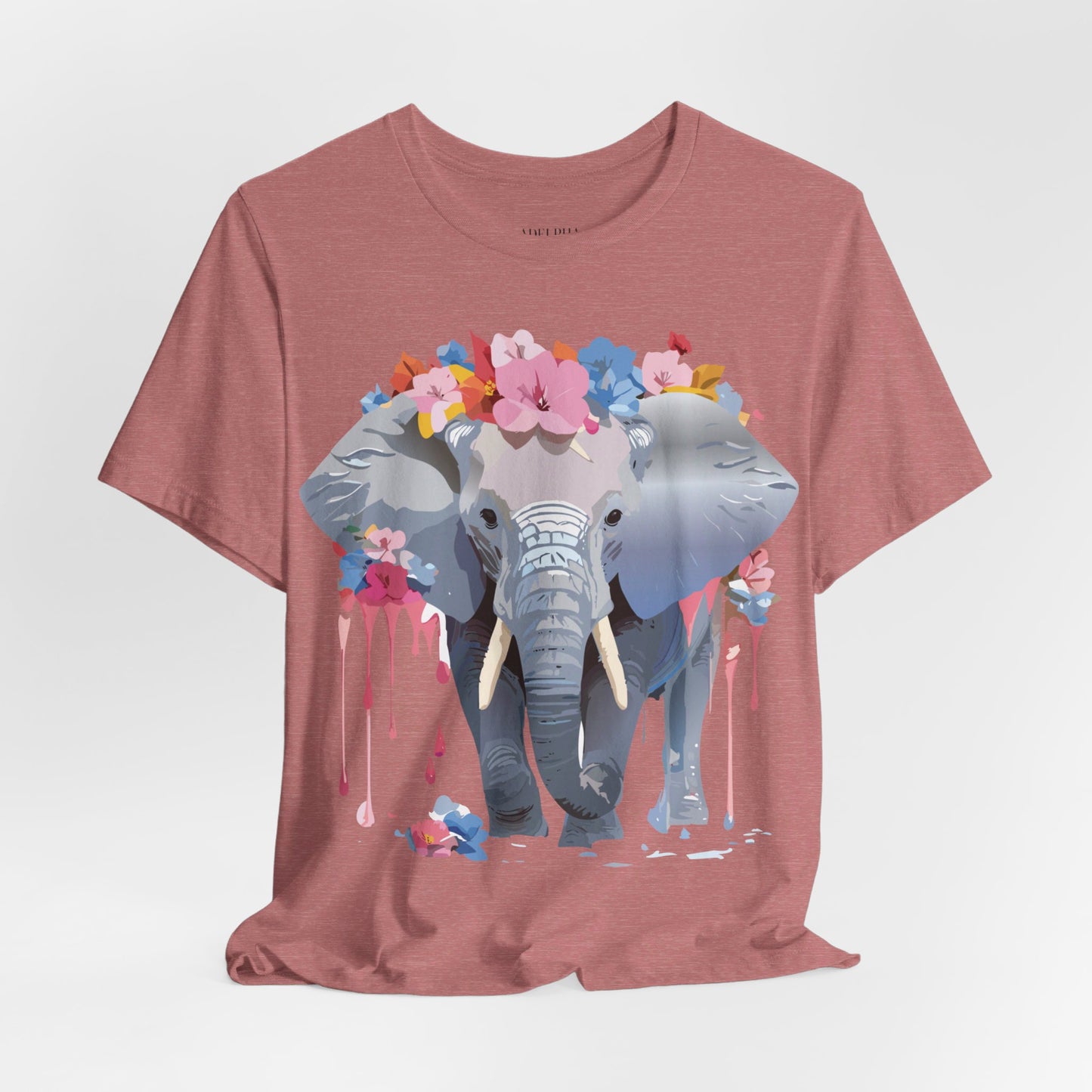 Natural Cotton Tee Shirt with Elephant Printify