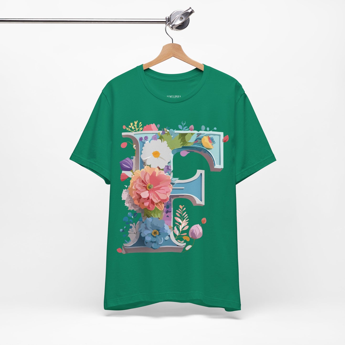 Natural Cotton Tee Shirt - Letters Collection - F Printify