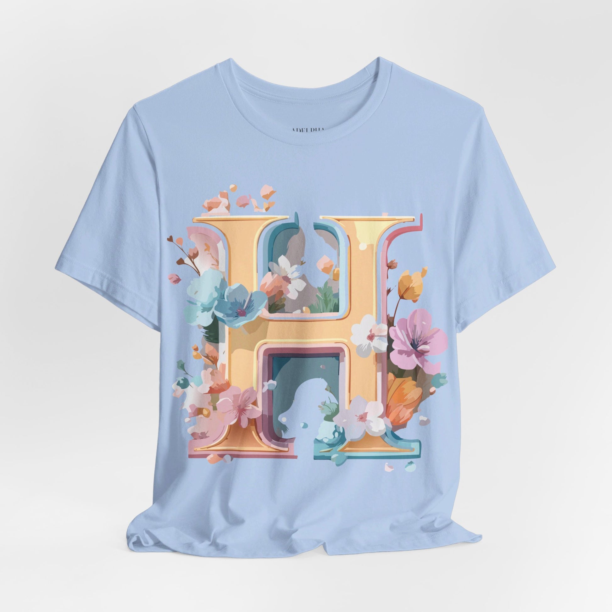 Natural Cotton Tee Shirt - Letters Collection - H Printify