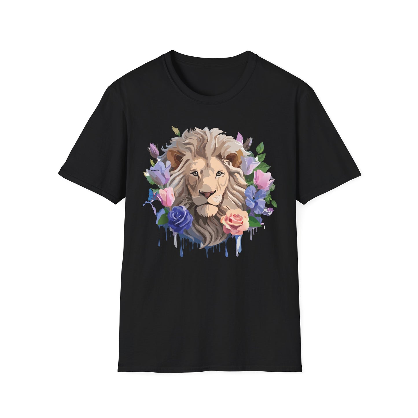 Lion Shirt, Shirt with Lion, Floral Lion Tee, Shirt with Animals