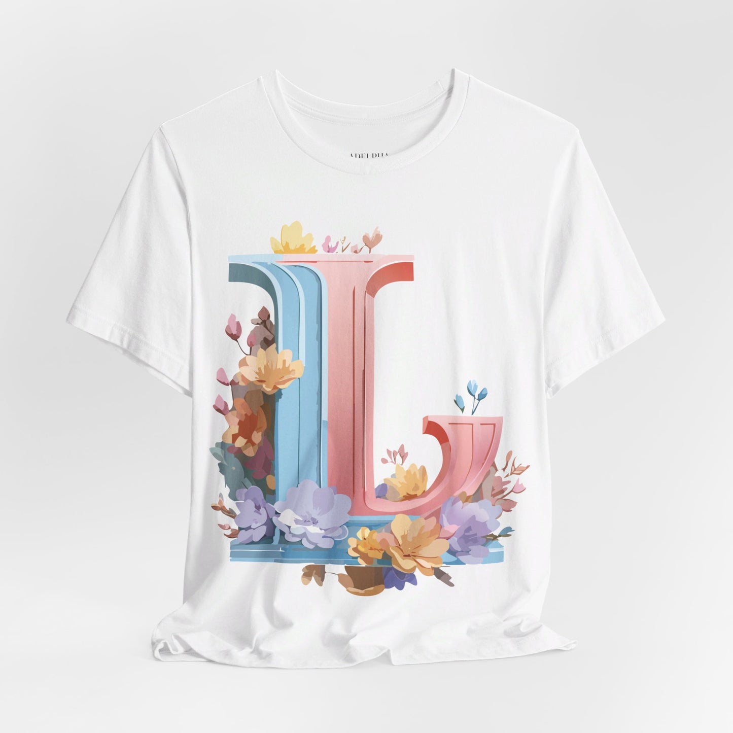 Natural Cotton Tee Shirt - Letters Collection - L Printify