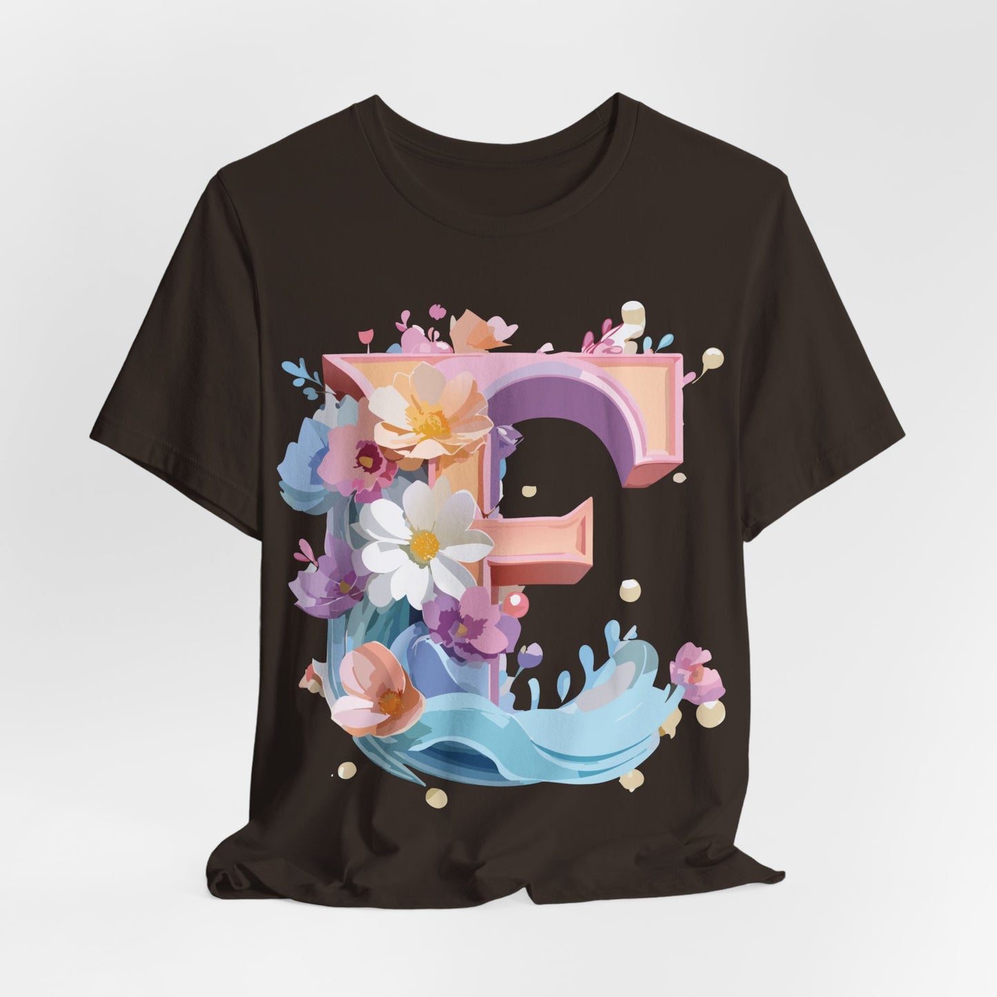 Natural Cotton Tee Shirt - Letters Collection - E Printify