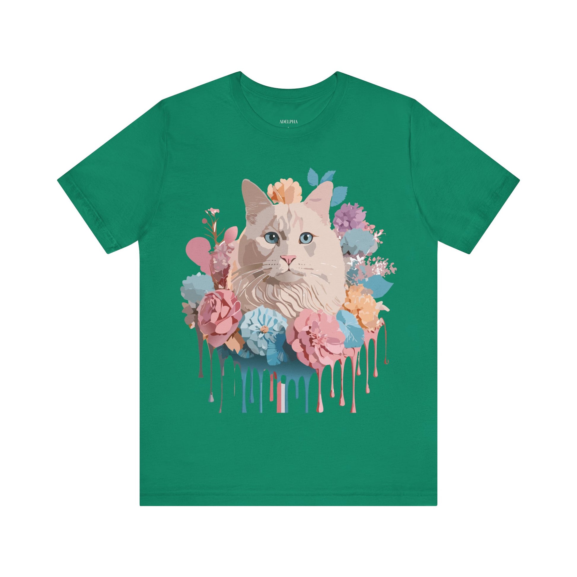 Natural Cotton Tee Shirt with Cat Printify