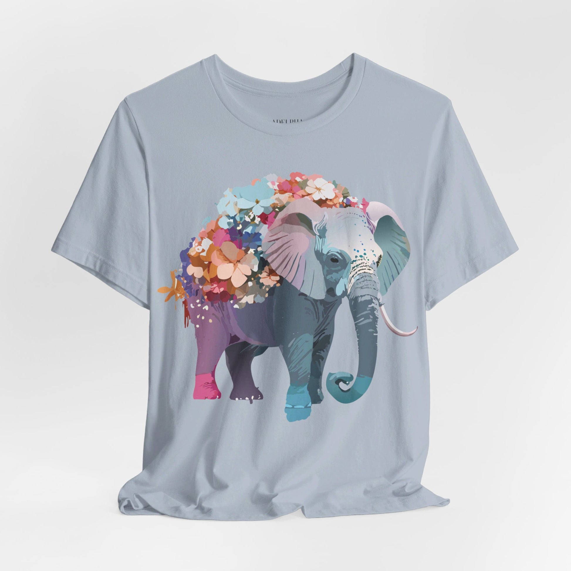 Natural Cotton Tee Shirt with Elephant Printify