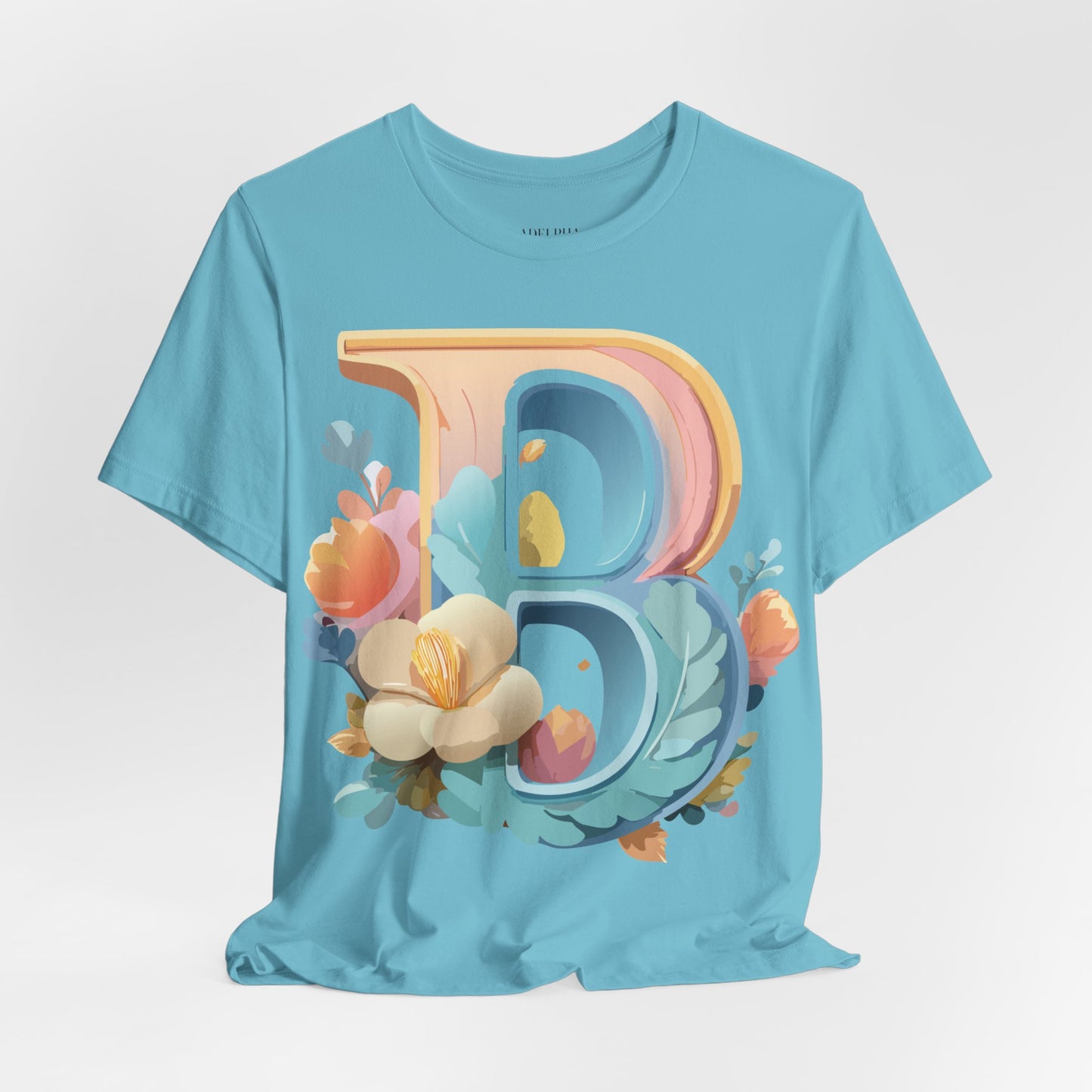 Natural Cotton Tee Shirt - Letters Collection - B Printify