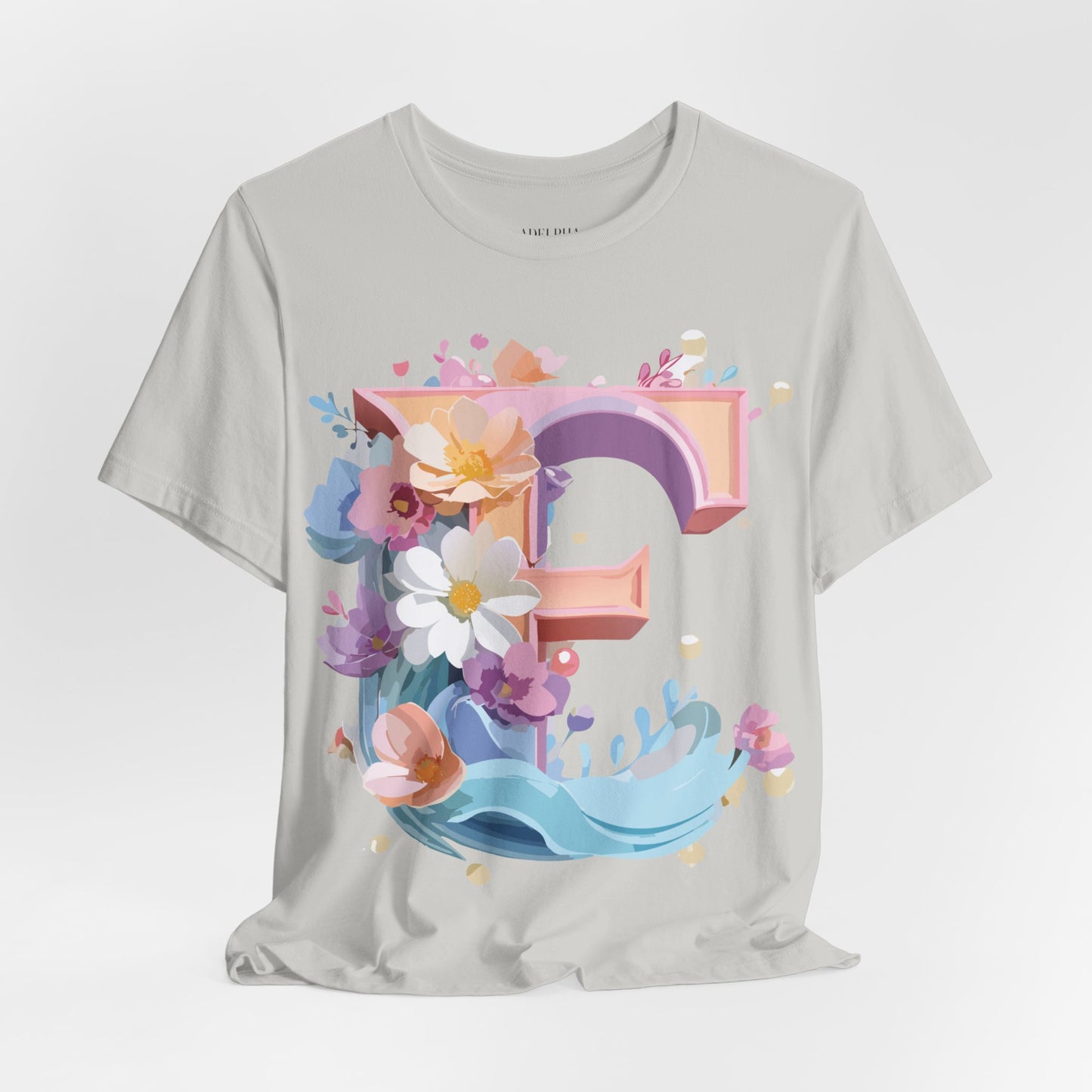 Natural Cotton Tee Shirt - Letters Collection - E Printify