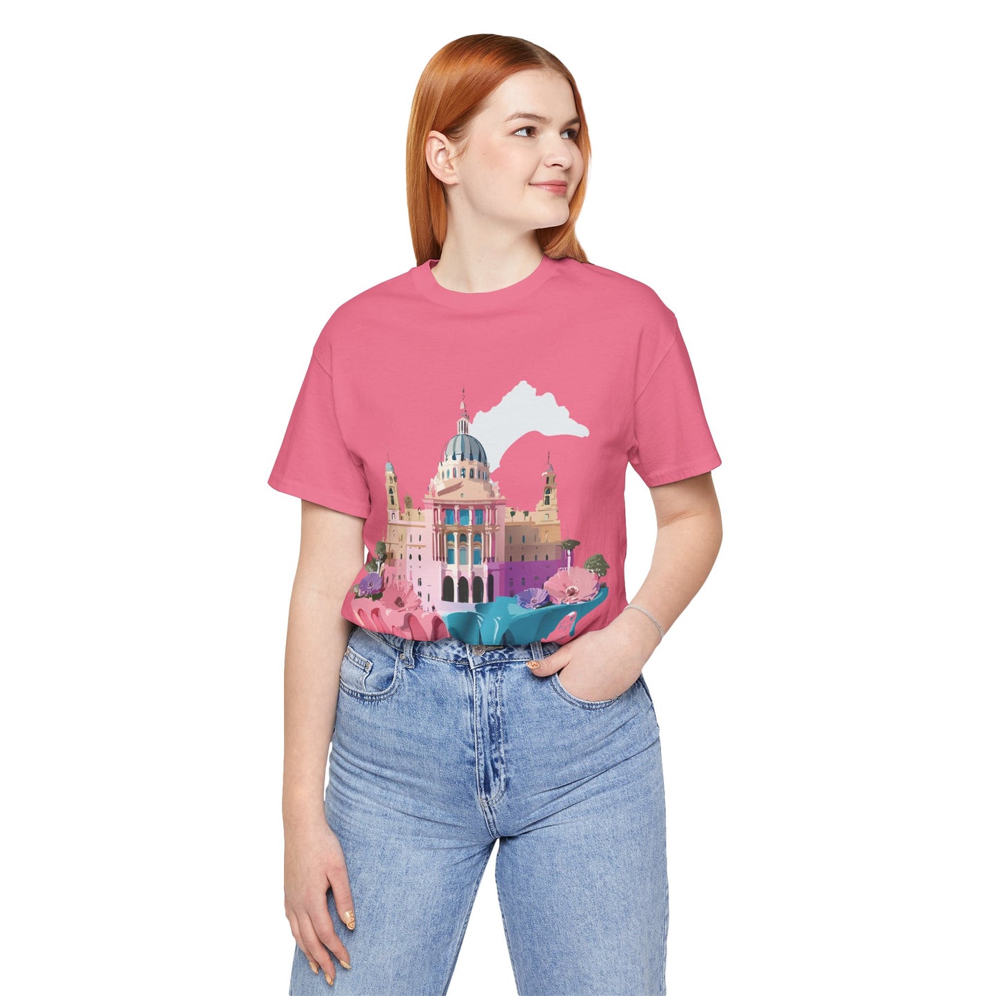 Natural Cotton Tee Shirt - Beautiful Places Collection - Madrid Printify