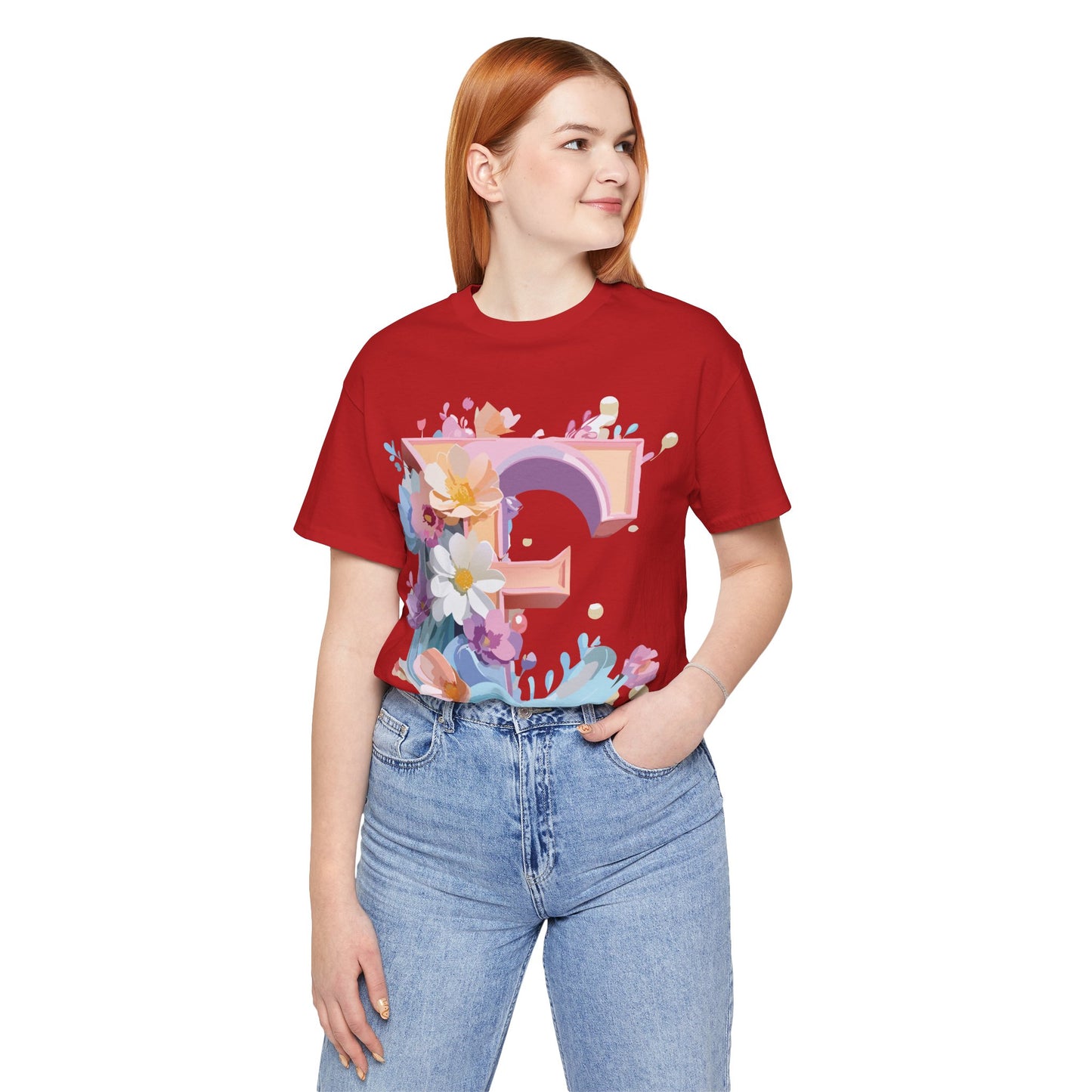 Natural Cotton Tee Shirt - Letters Collection - E Printify