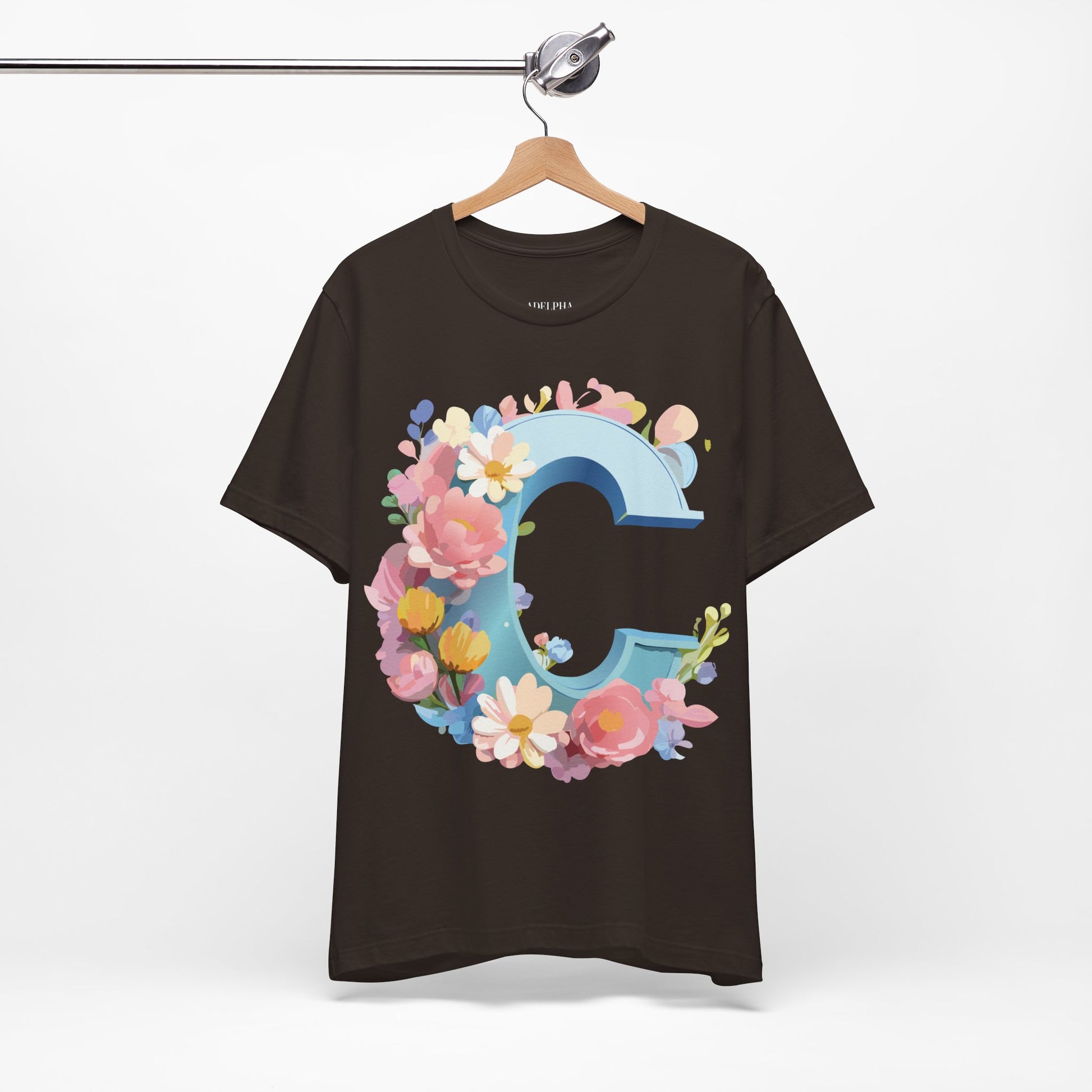 Natural Cotton Tee Shirt - Letters Collection - C Printify