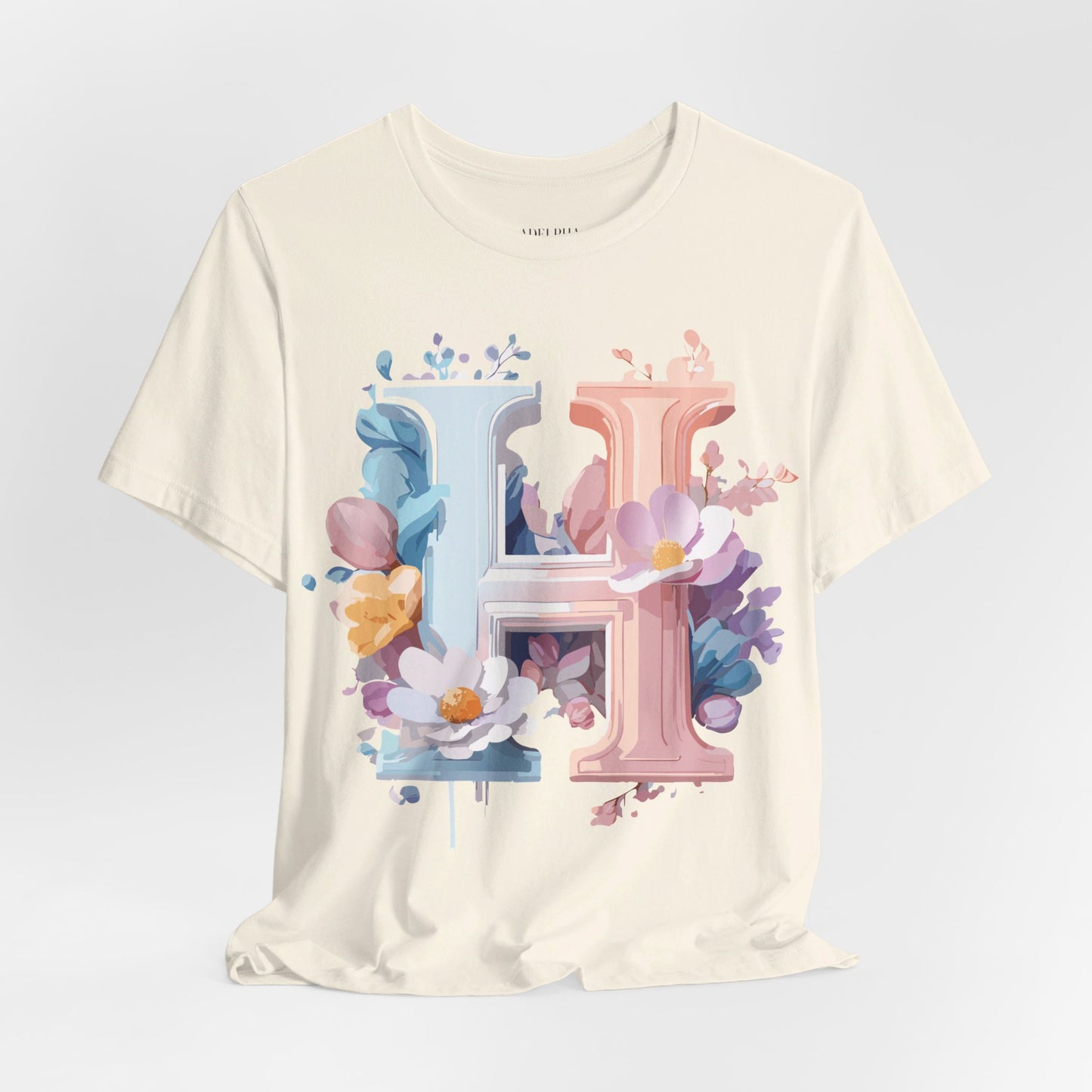 Natural Cotton Tee Shirt - Letters Collection - H Printify