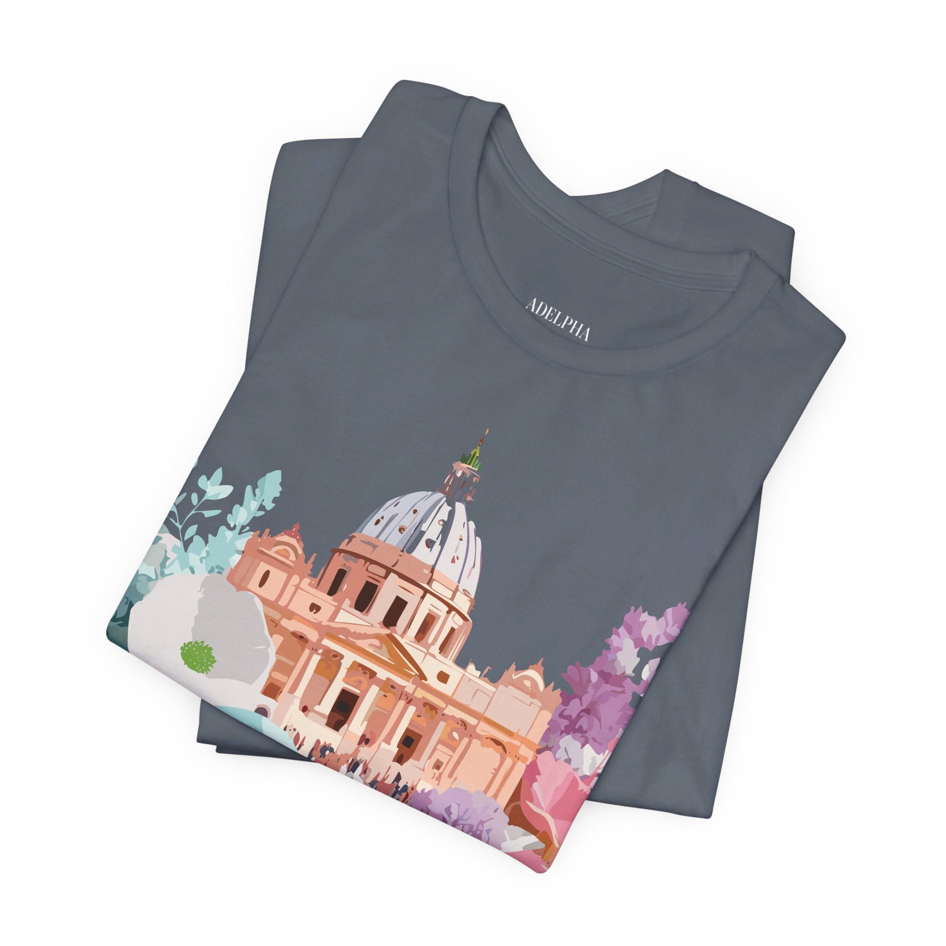 Natural Cotton Tee Shirt - Beautiful Places Collection - Rome Printify