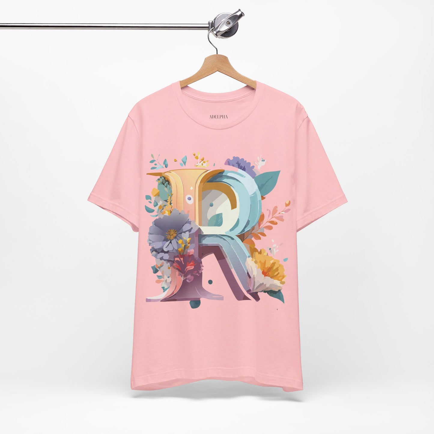Natural Cotton Tee Shirt - Letters Collection - R Printify