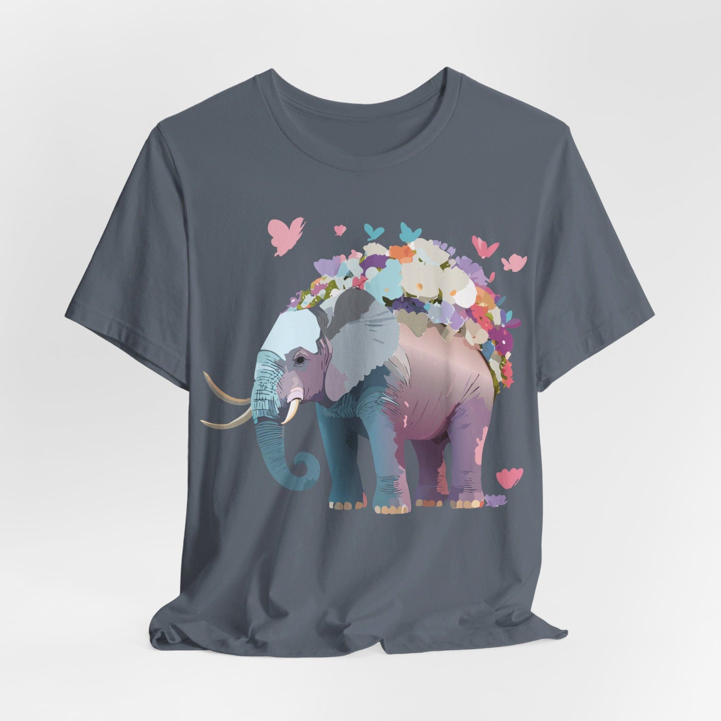 Natural Cotton Tee Shirt with Elephant Printify