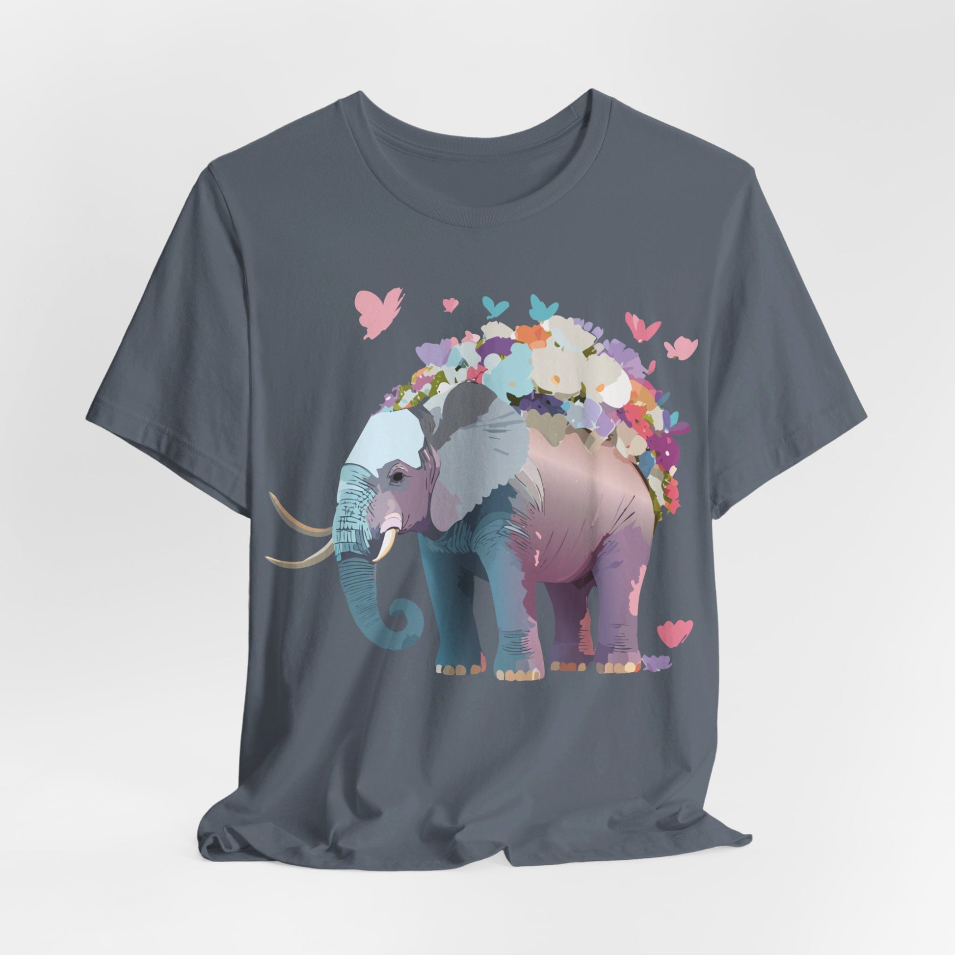Natural Cotton Tee Shirt with Elephant Printify
