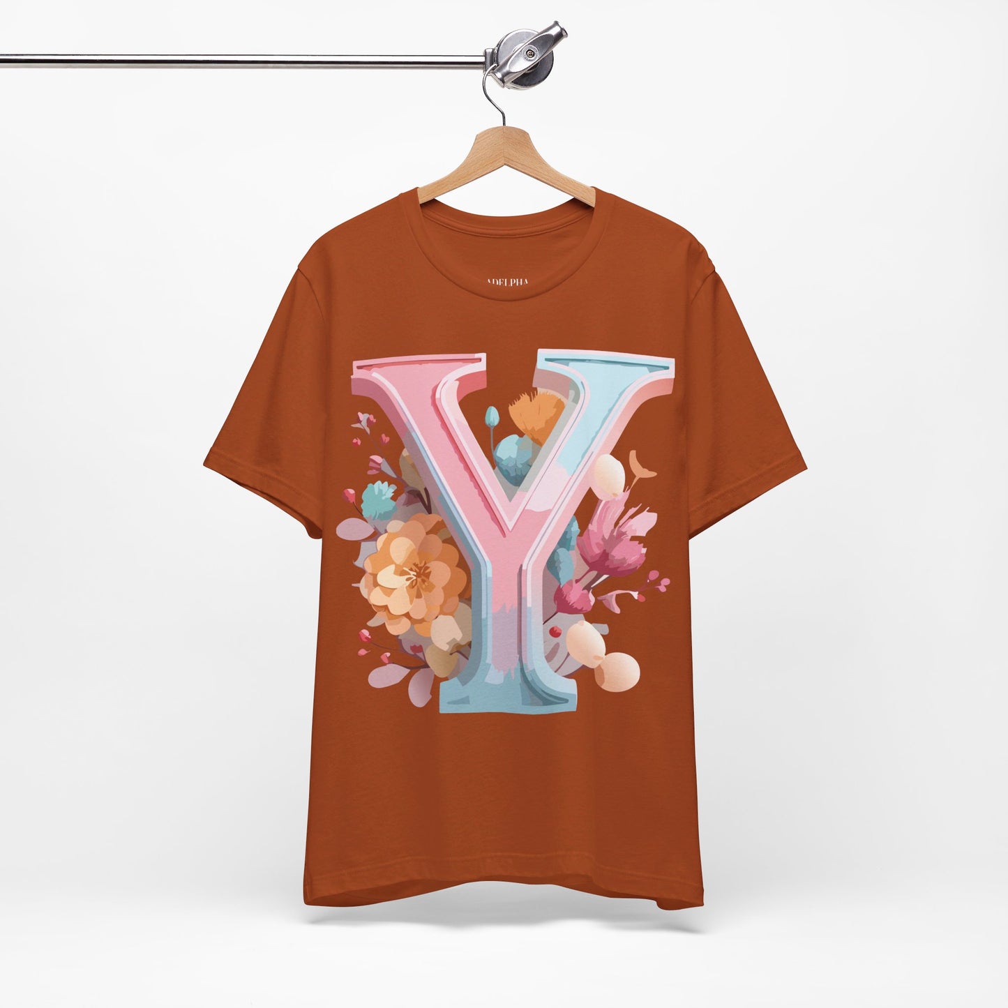 Natural Cotton Tee Shirt - Letters Collection - Y Printify