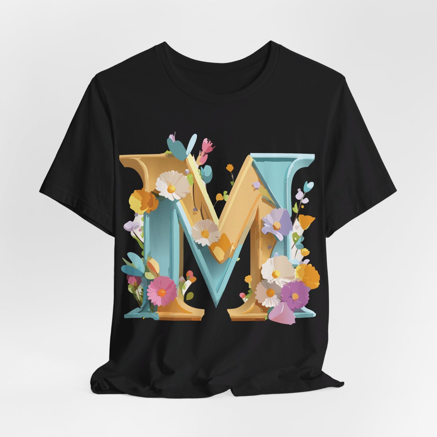 Natural Cotton Tee Shirt - Letters Collection - M Printify