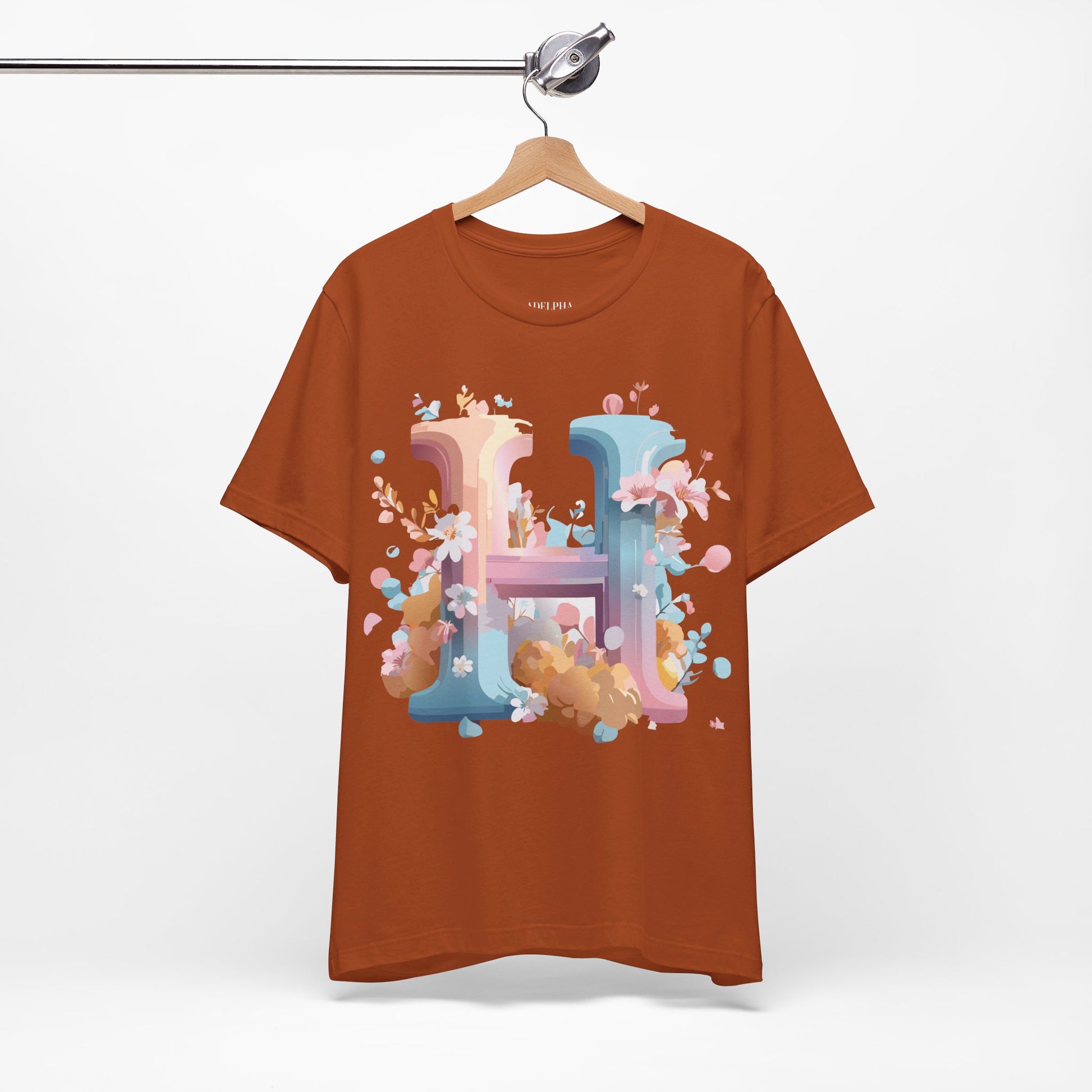 Natural Cotton Tee Shirt - Letters Collection - H Printify