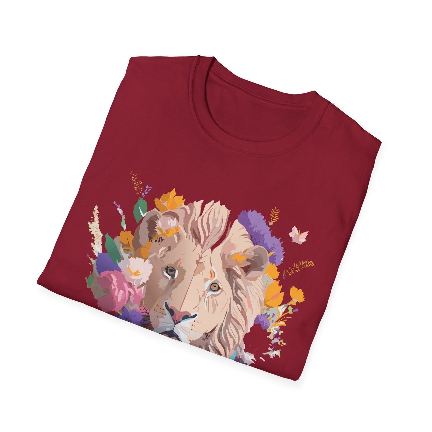 Lion Shirt, Shirt with Lion, Floral Lion Tee, Shirt with Animals