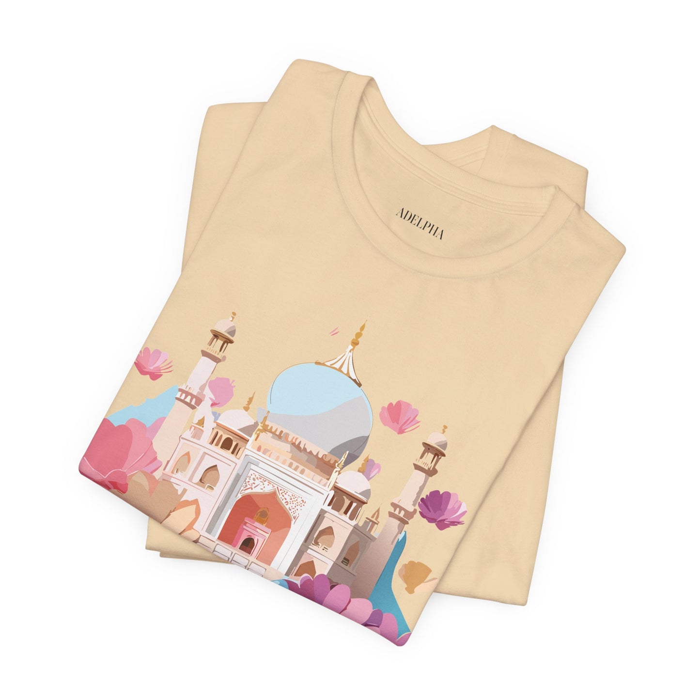 Natural Cotton Tee Shirt - Taj Mahal, India Printify