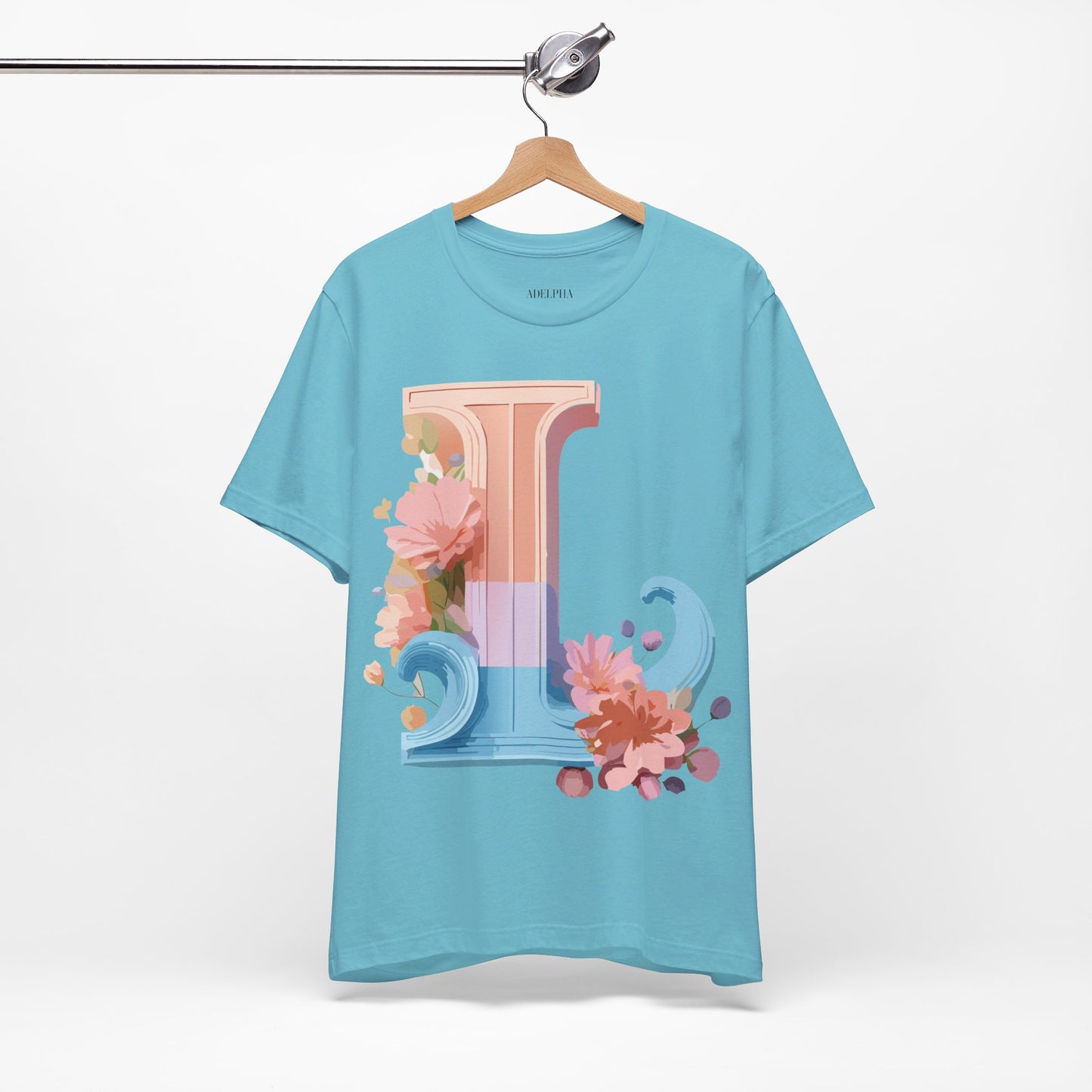 Natural Cotton Tee Shirt - Letters Collection - L Printify