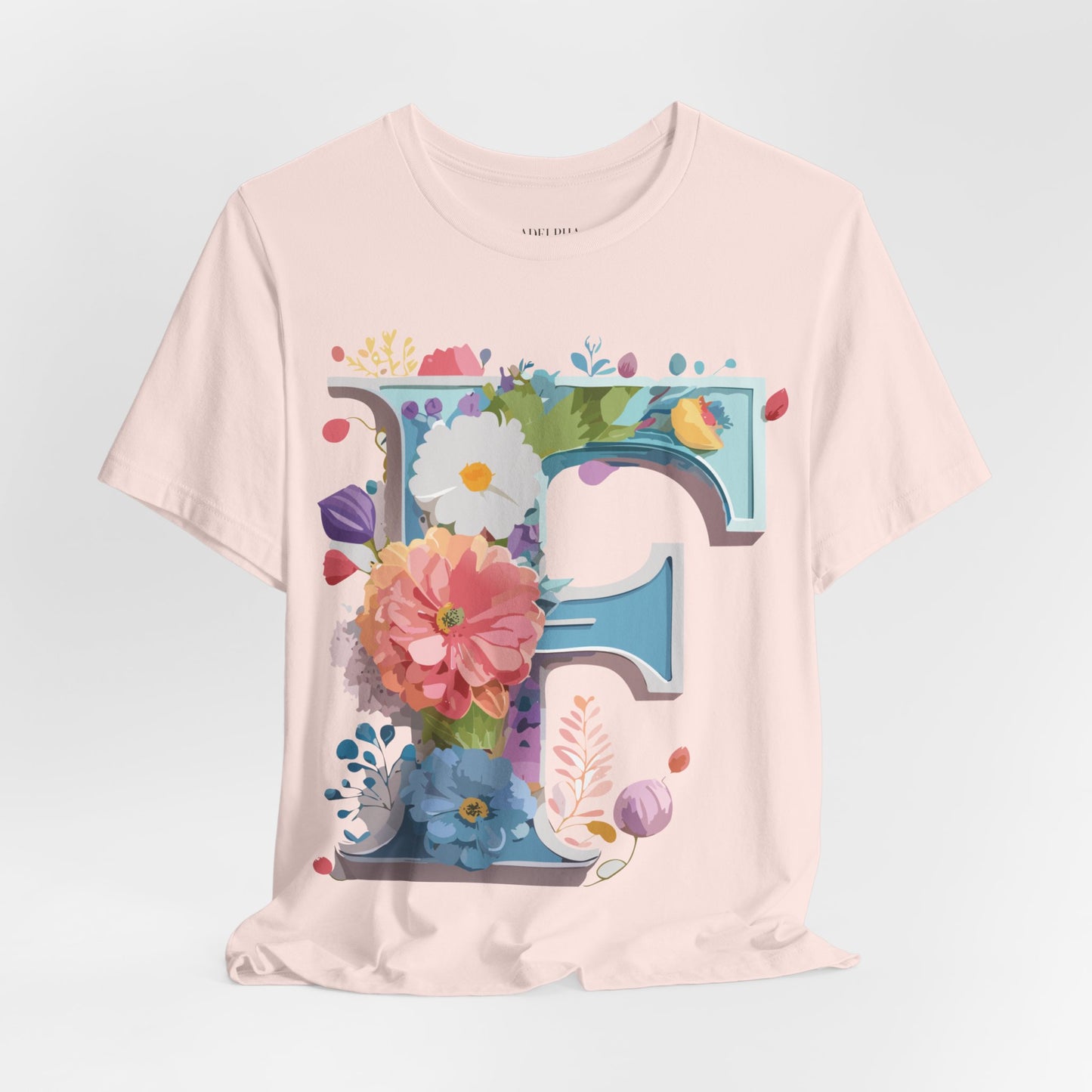 Natural Cotton Tee Shirt - Letters Collection - F Printify