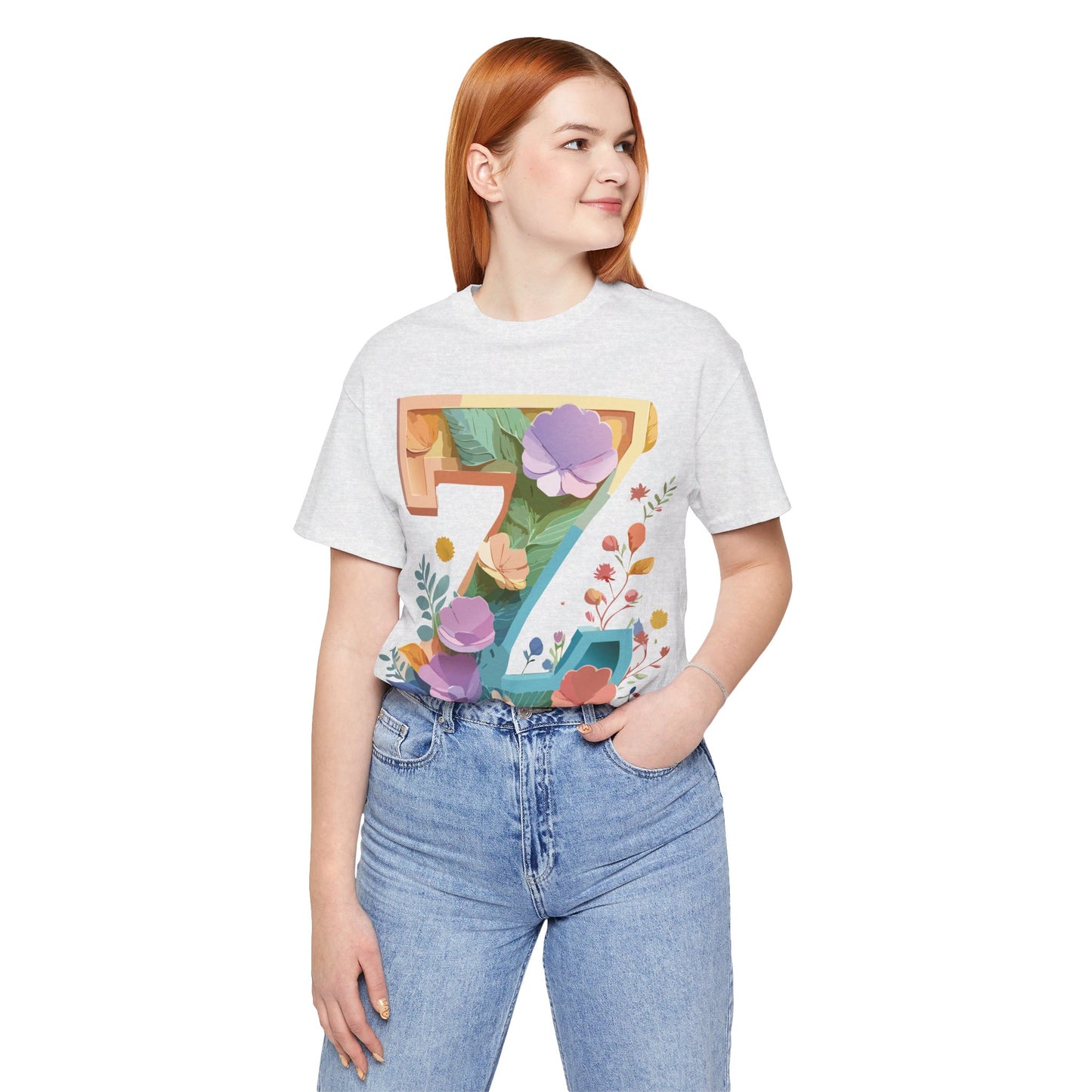 Natural Cotton Tee Shirt - Letters Collection - Z Printify