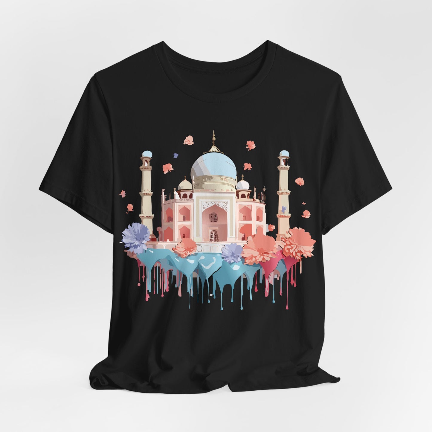 Natural Cotton Tee Shirt - Taj Mahal, India Printify