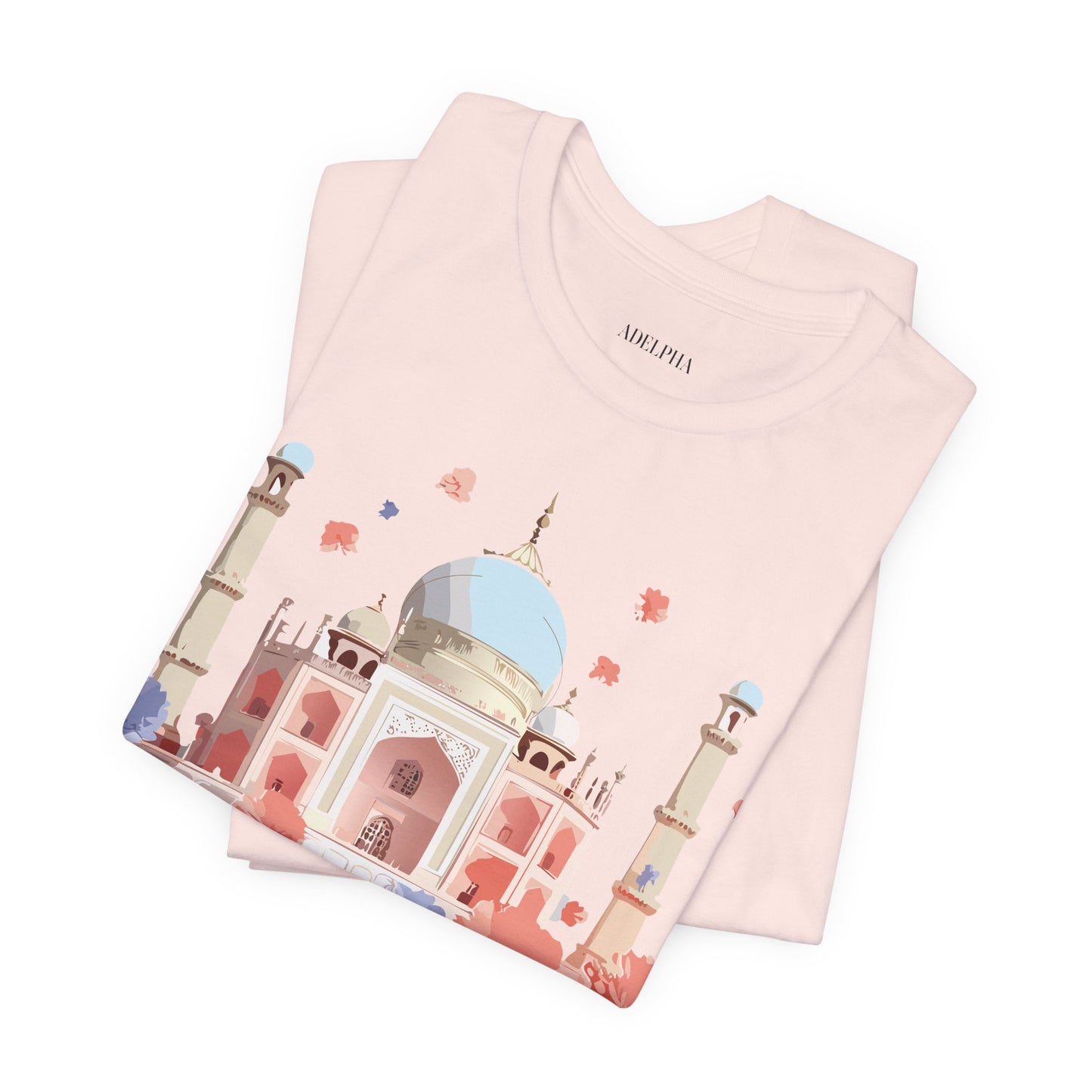 Natural Cotton Tee Shirt - Taj Mahal, India Printify