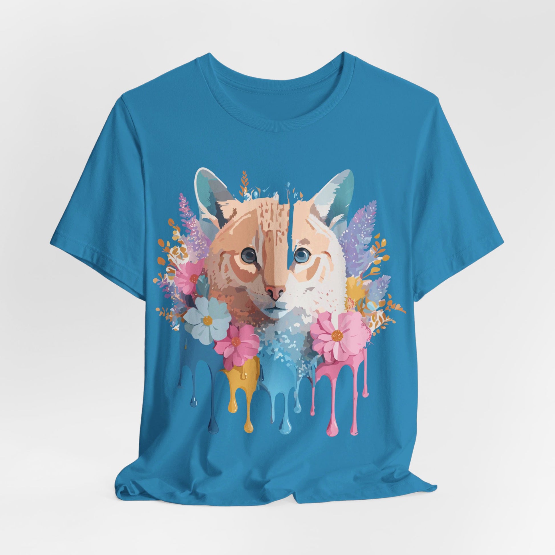 Natural Cotton Tee Shirt with Cat Printify