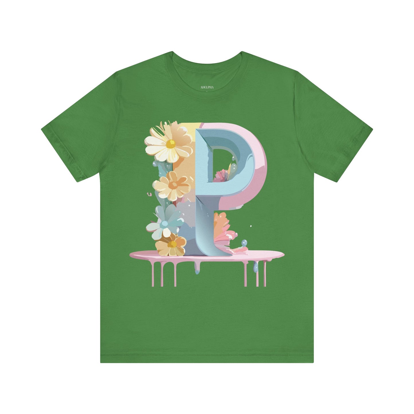 Natural Cotton Tee Shirt - Letters Collection - P Printify