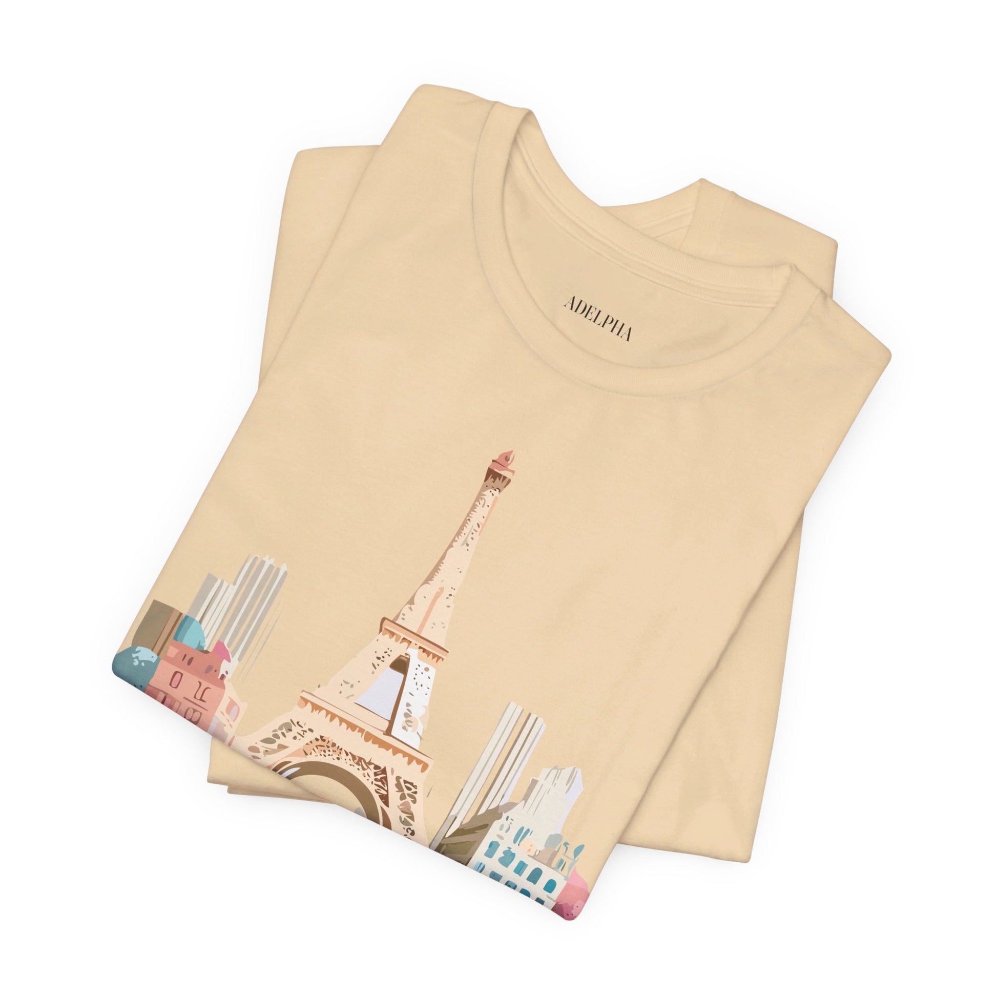 Natural Cotton Tee Shirt - Beautiful Places Collection - Paris Printify
