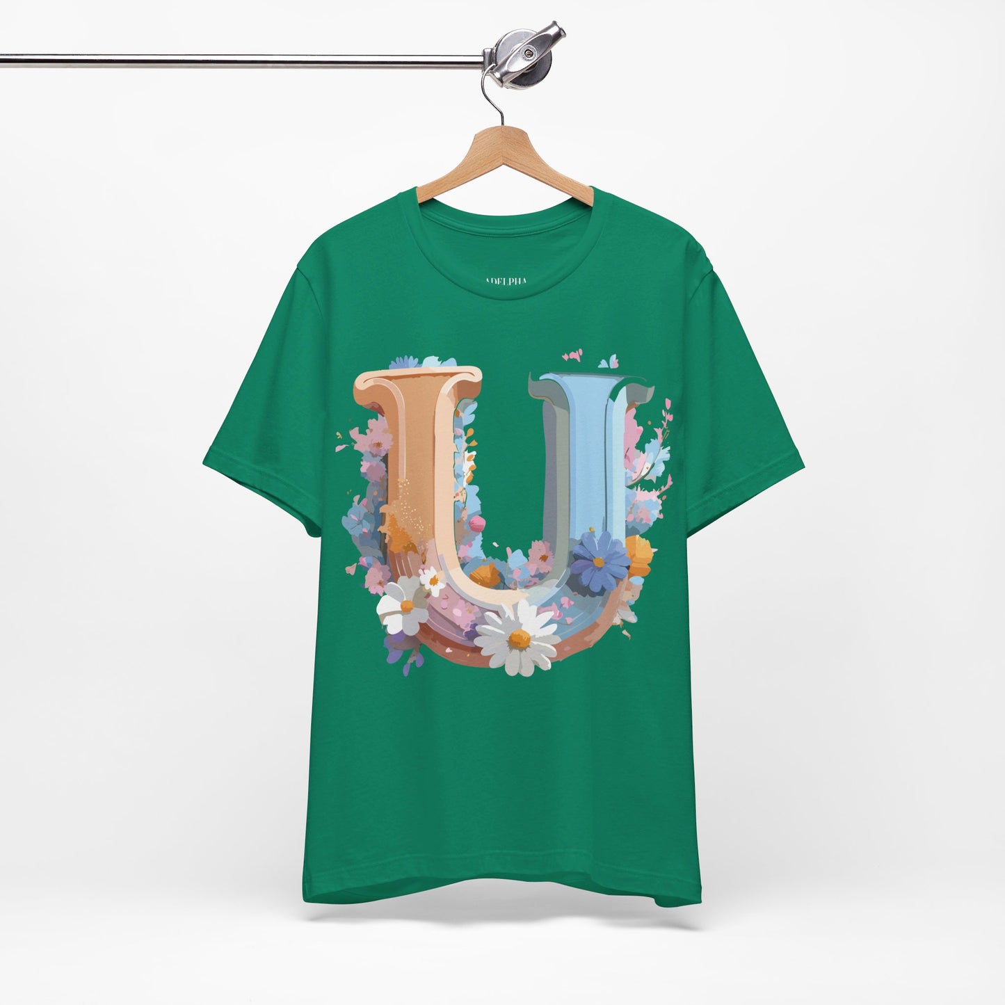 Natural Cotton Tee Shirt - Letters Collection - U Printify