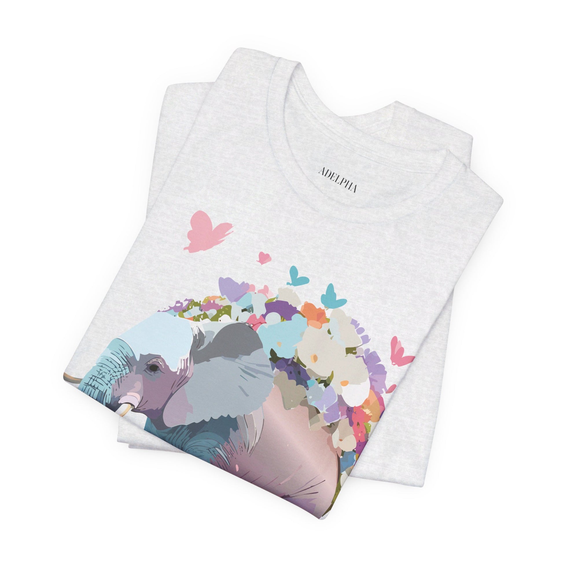 Natural Cotton Tee Shirt with Elephant Printify